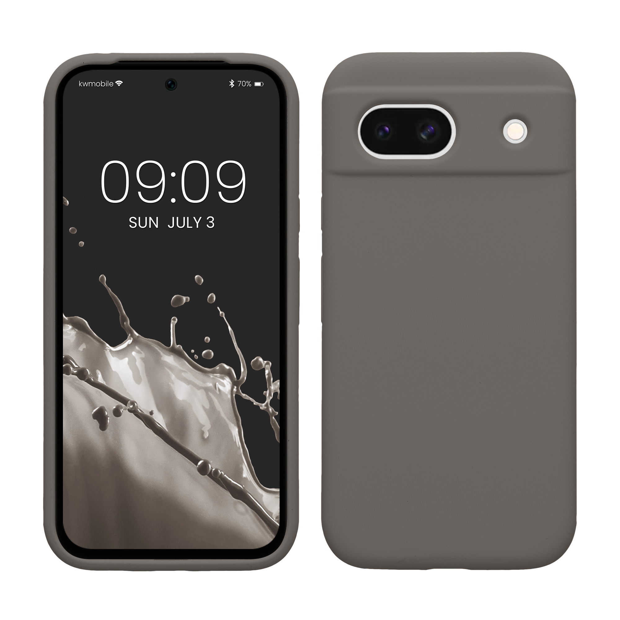 Gummierte Silikon Hülle für Google Pixel 8a in Stone Dust