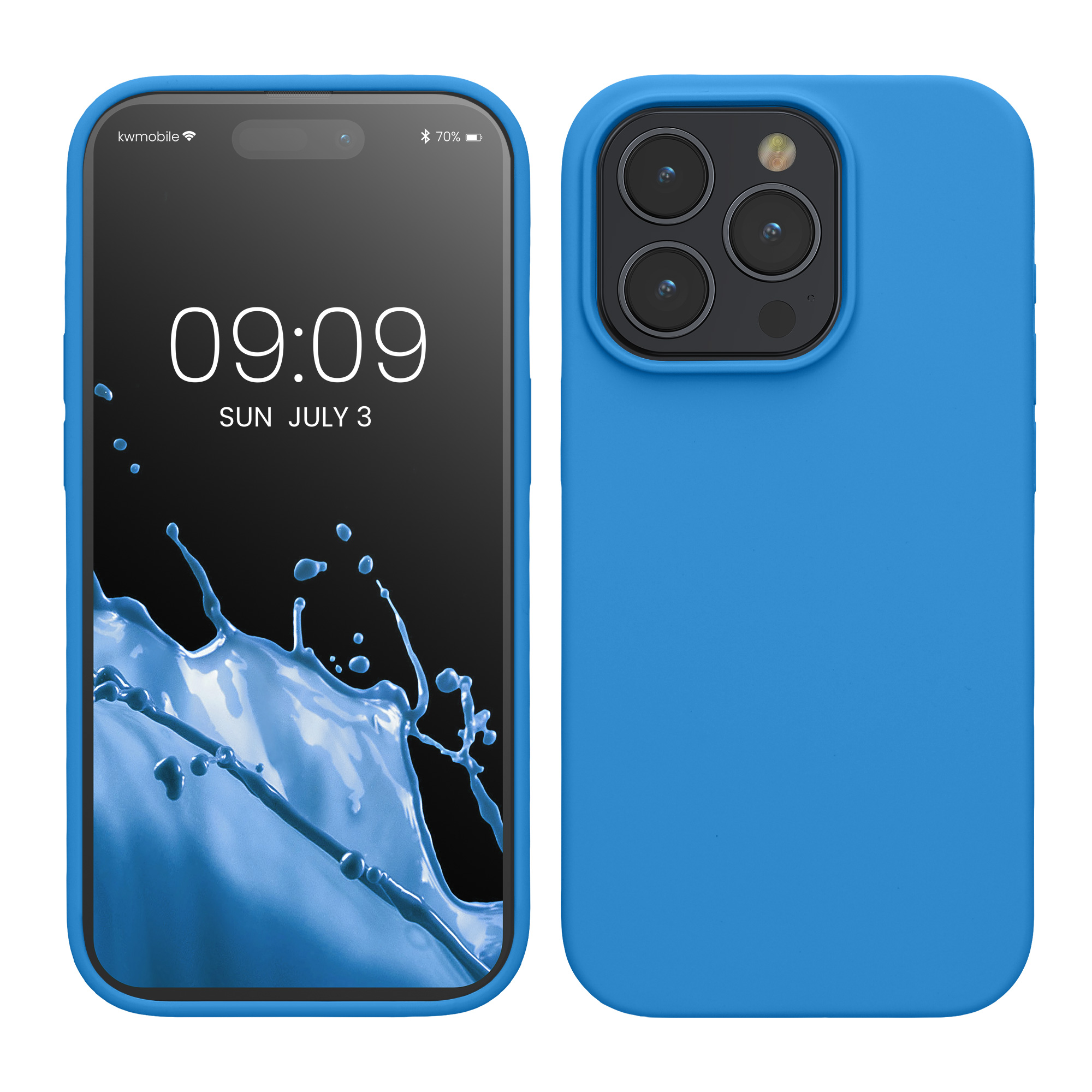 Gummierte Silikon Hülle für Apple iPhone 15 Pro in Sea Breeze
