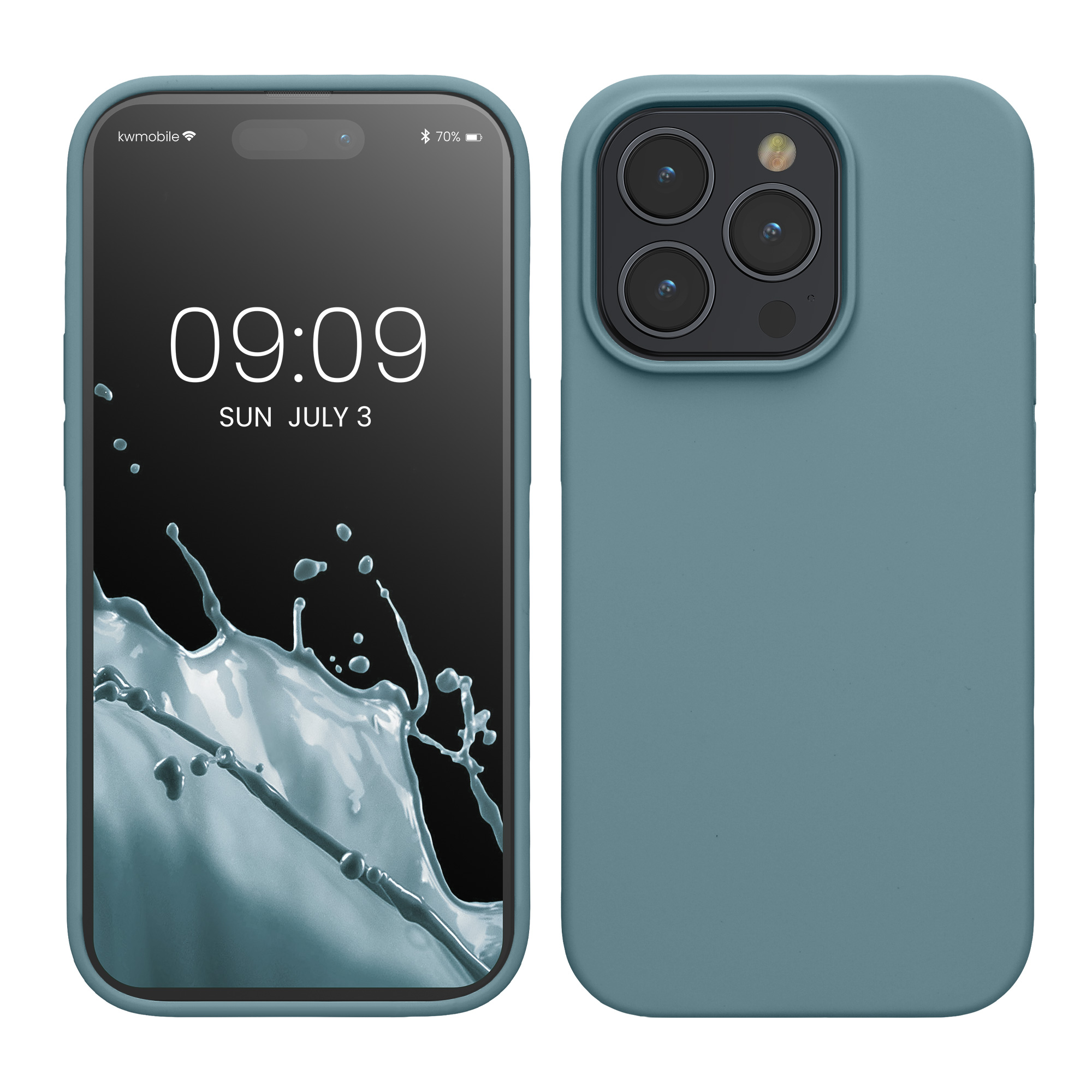 Gummierte Silikon Hülle für Apple iPhone 15 Pro in Antique Stone