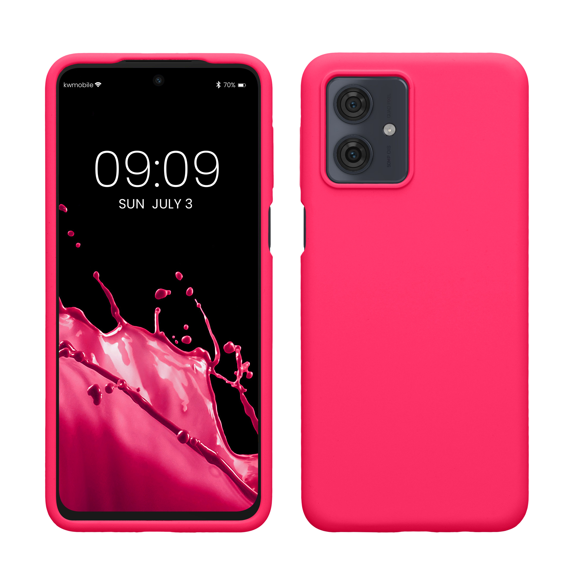 Gummierte Silikon Hülle für Motorola Moto G54 5G in Neon Pink Gummierte Silikon Hülle für Motorola Moto G54 5G in Neon Pink