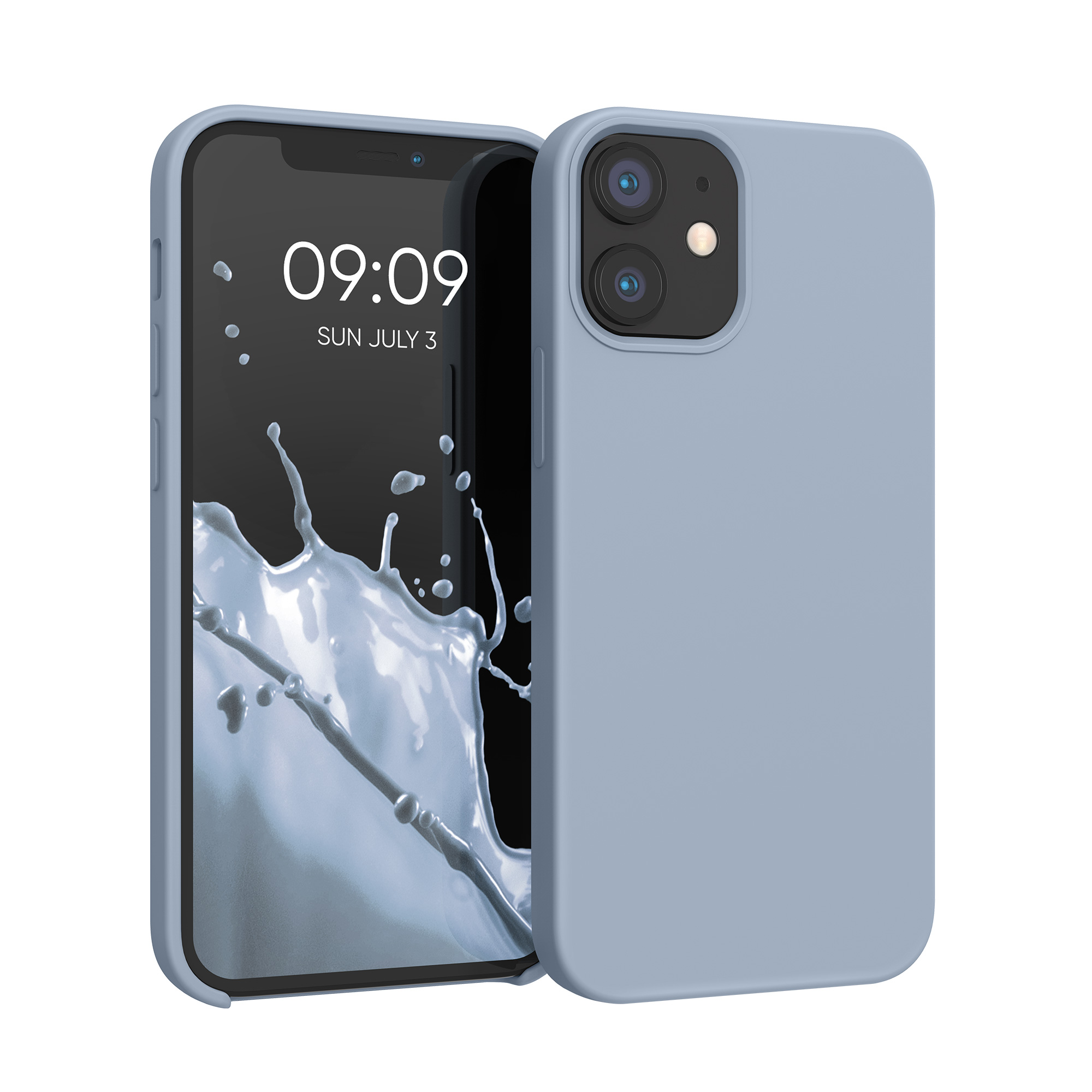 Cross selling Gummierte Silikon Hülle für Apple iPhone 12 mini in Hellblau matt