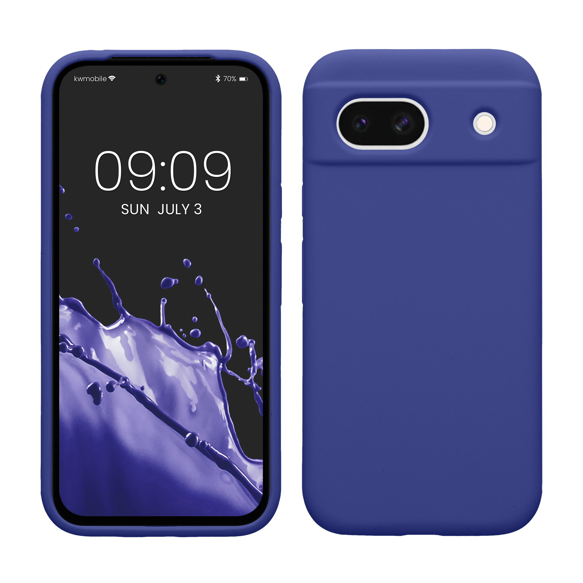 Gummierte Silikon Hülle für Google Pixel 8a in Blauviolett