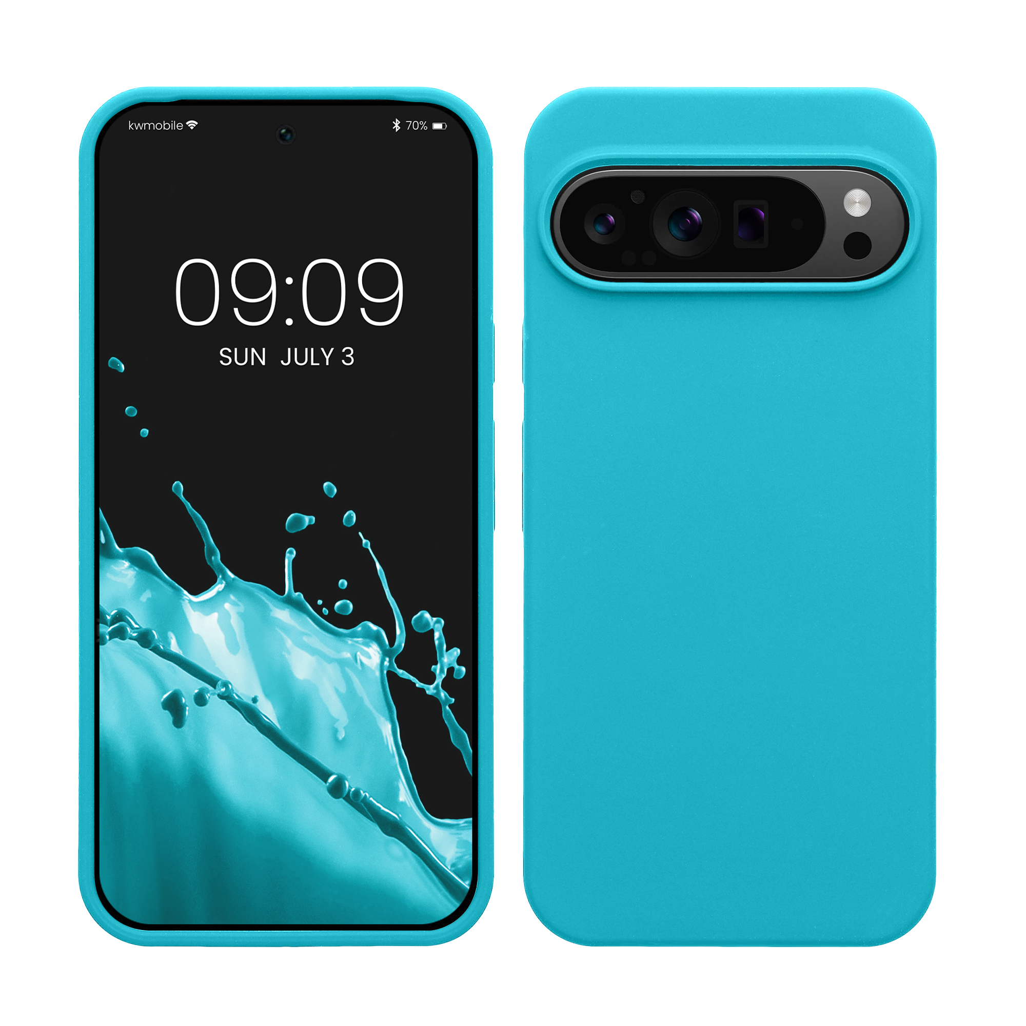 Gummierte Silikon Hülle für Google Pixel 9 Pro XL in Cool Glacier