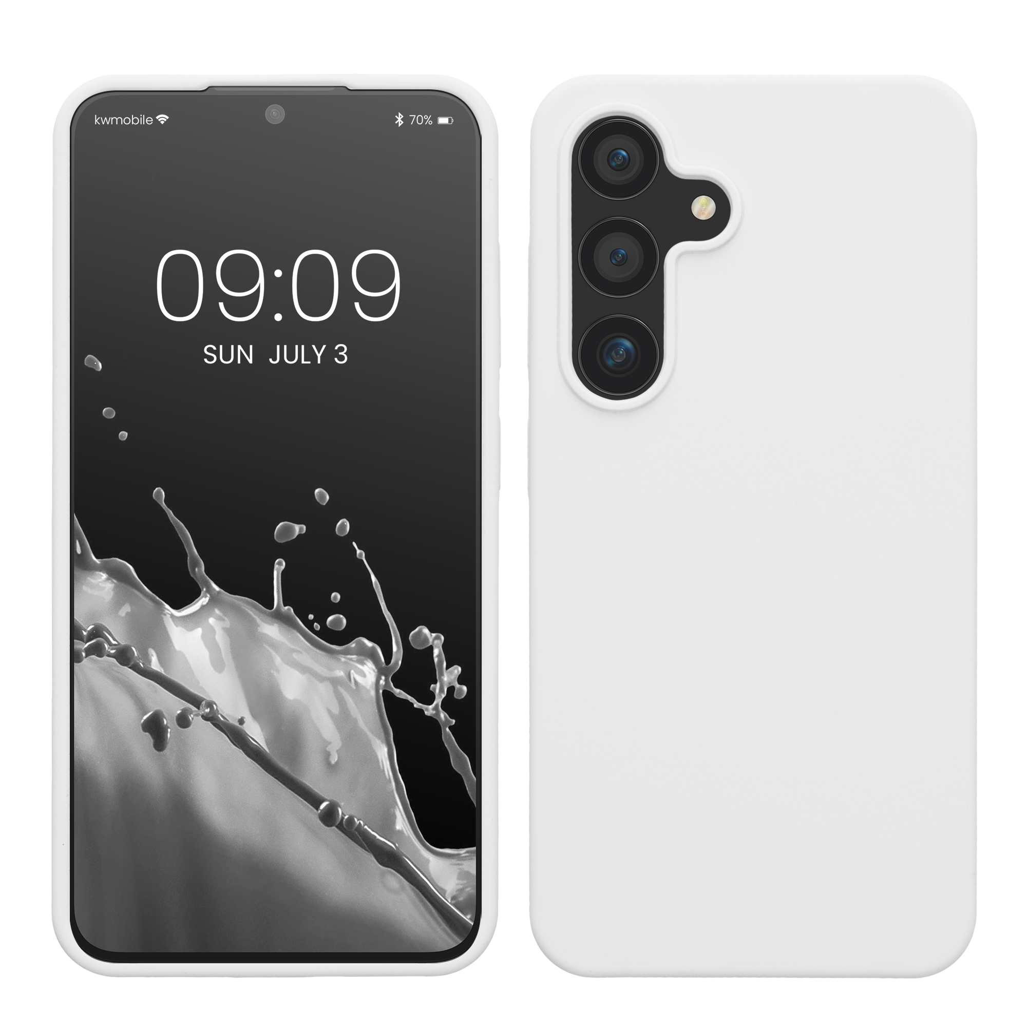Gummierte Silikon Hülle für Samsung Galaxy S24 in Weiß matt