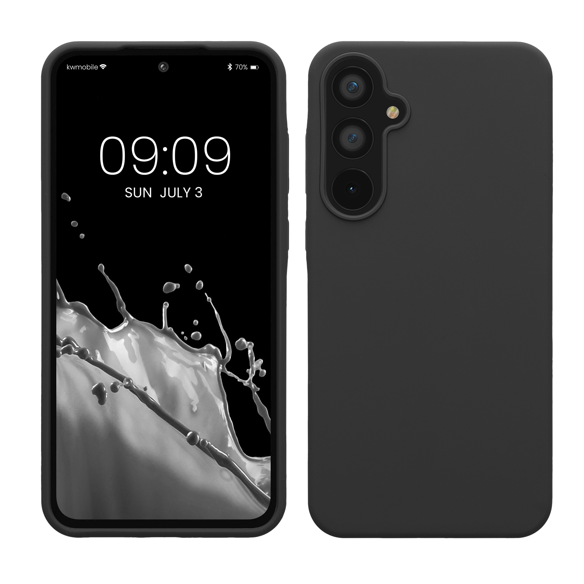 Gummierte Silikon Hülle für Samsung Galaxy A55 5G in Dunkelgrau