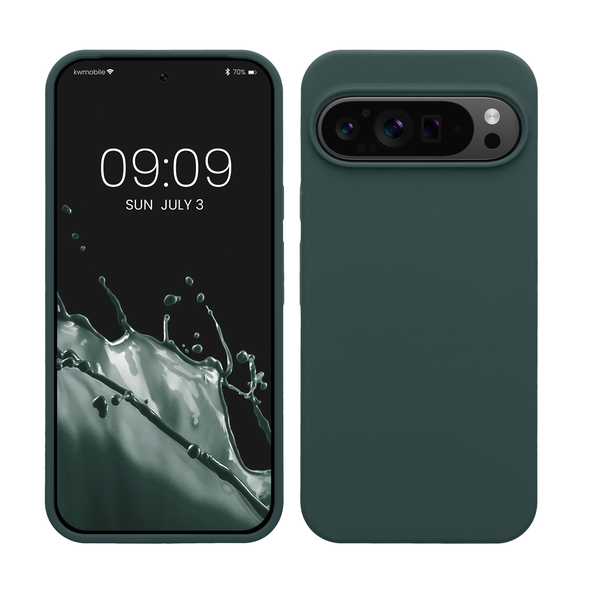 Gummierte Silikon Hülle für Google Pixel 9 Pro XL in Blaugrün