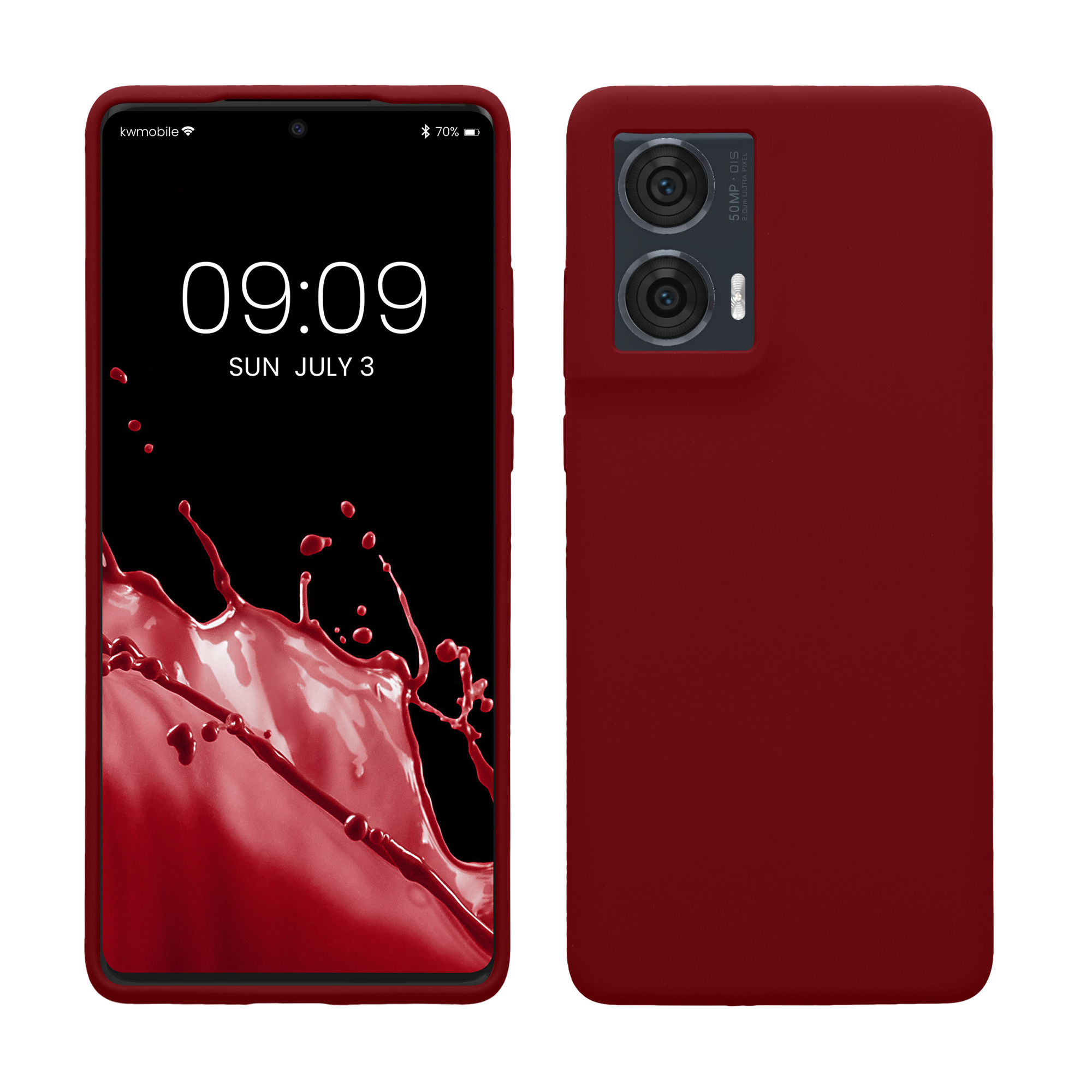 Gummierte Silikon Hülle für Motorola Edge 50 Fusion in Rhabarber Rot