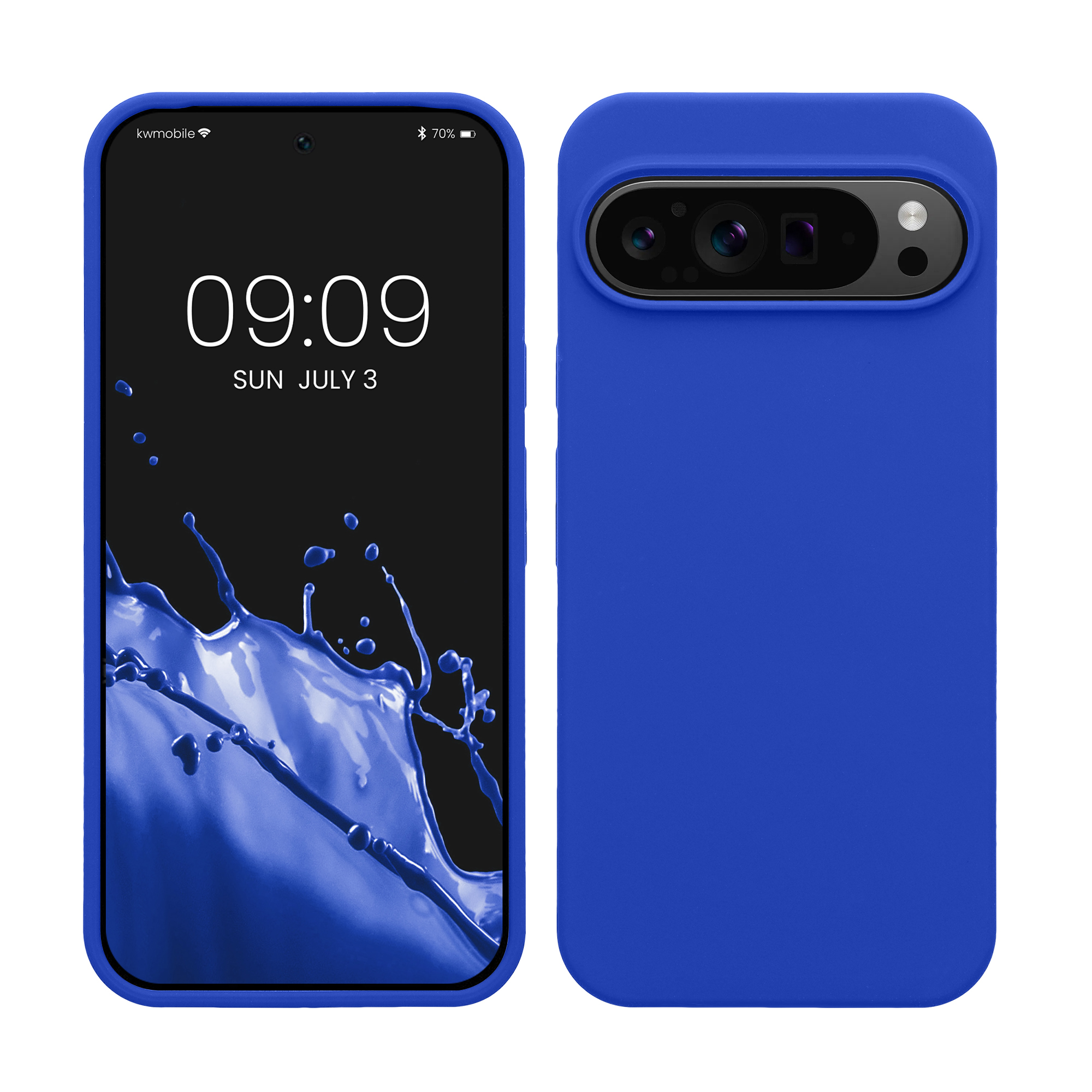 Gummierte Silikon Hülle für Google Pixel 9 Pro XL in Baltik Blau