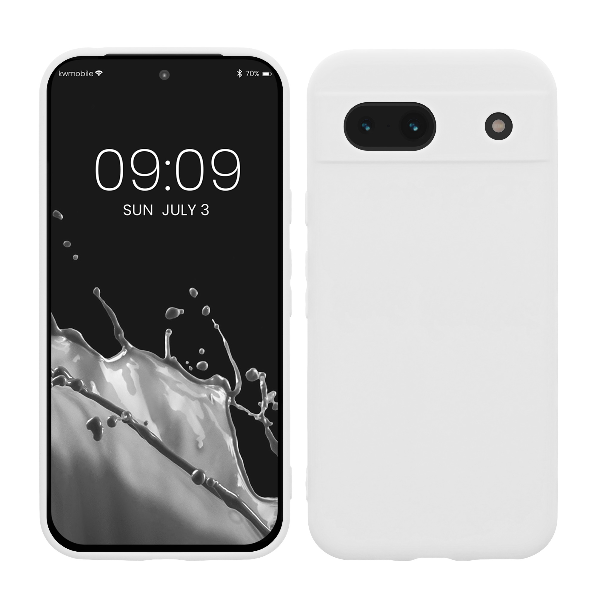 TPU Hülle mit Kameraschutz für Google Pixel 8a in Weiß matt