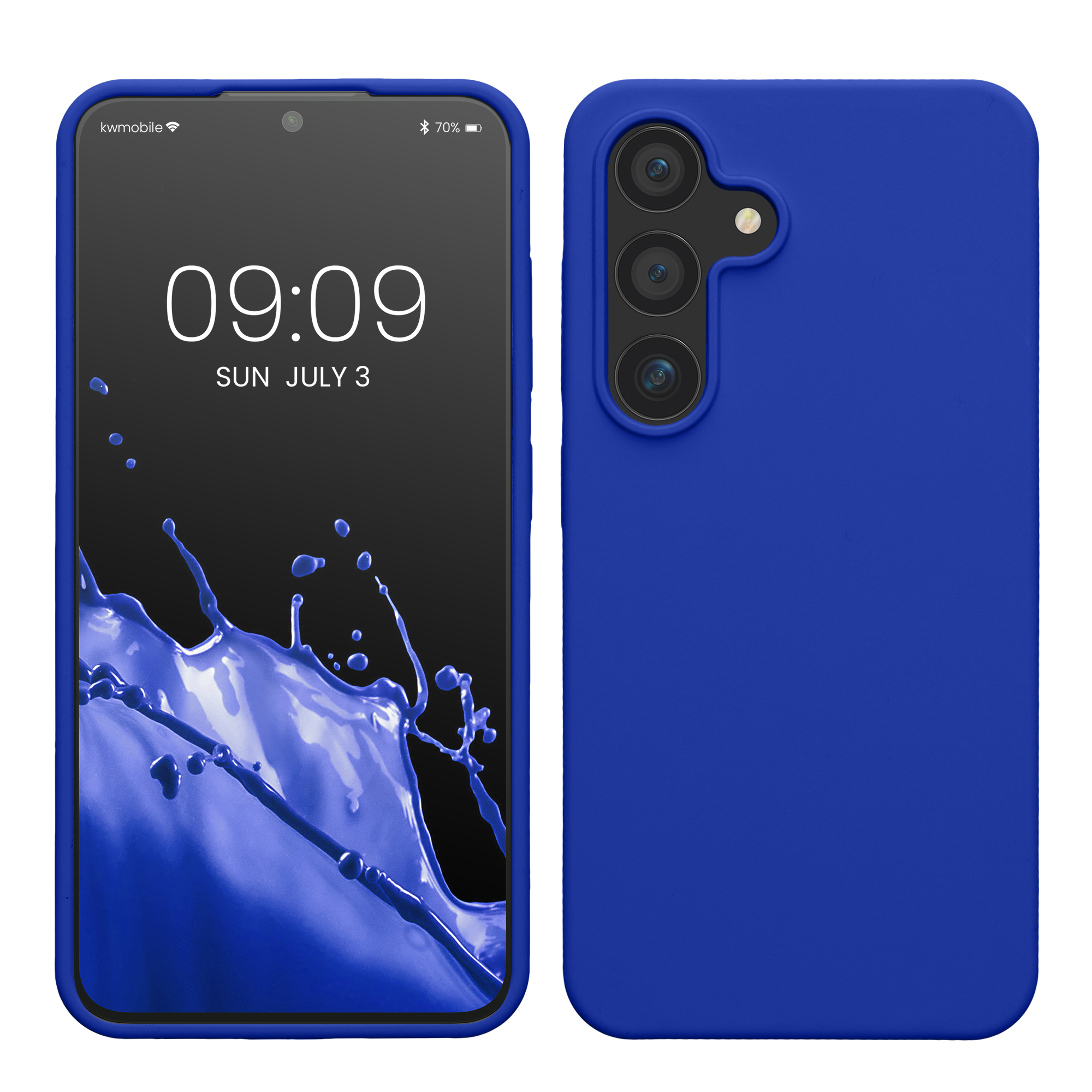 Gummierte Silikon Hülle für Samsung Galaxy S24 in Baltik Blau