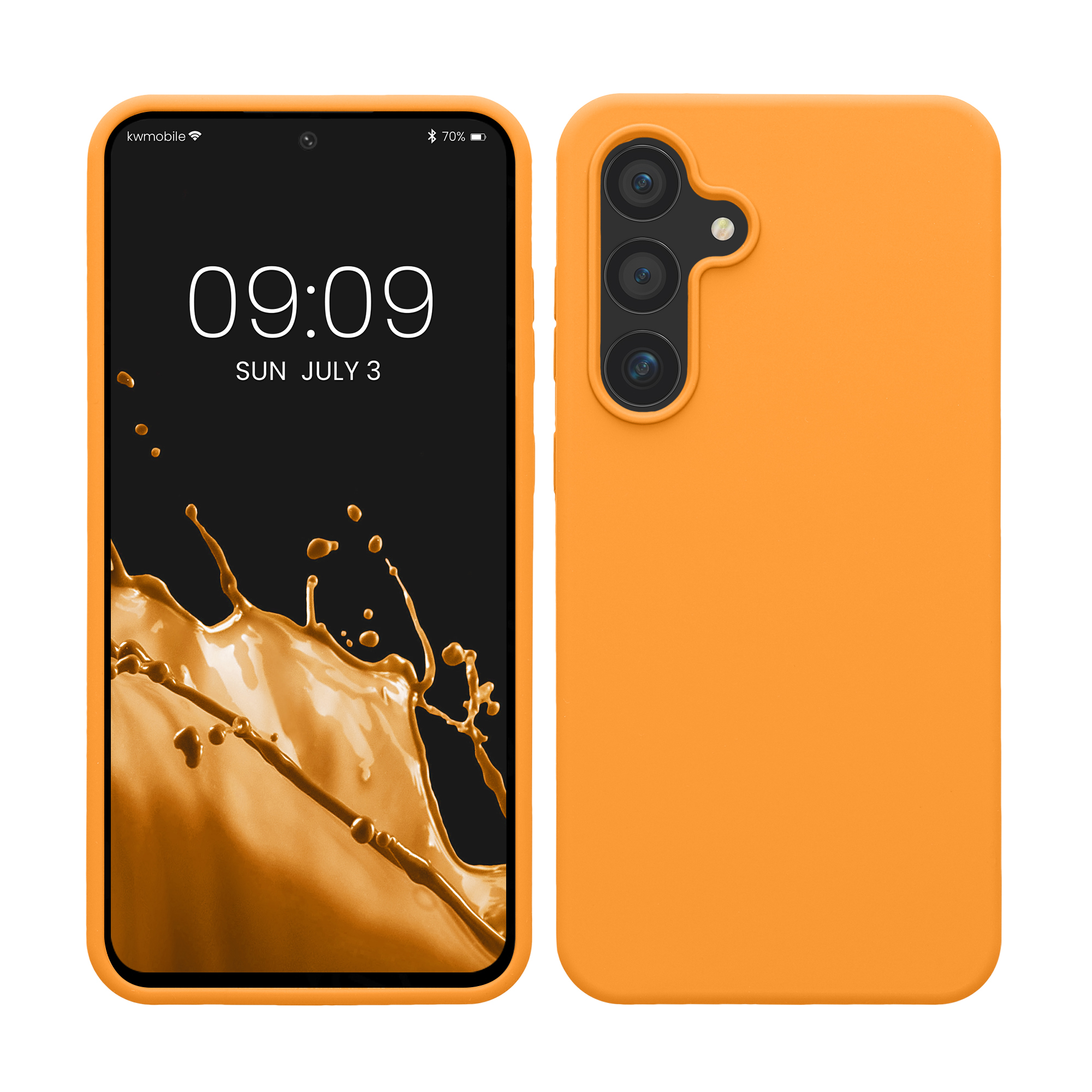 Gummierte Silikon Hülle für Samsung Galaxy S24 FE in Fruity Orange