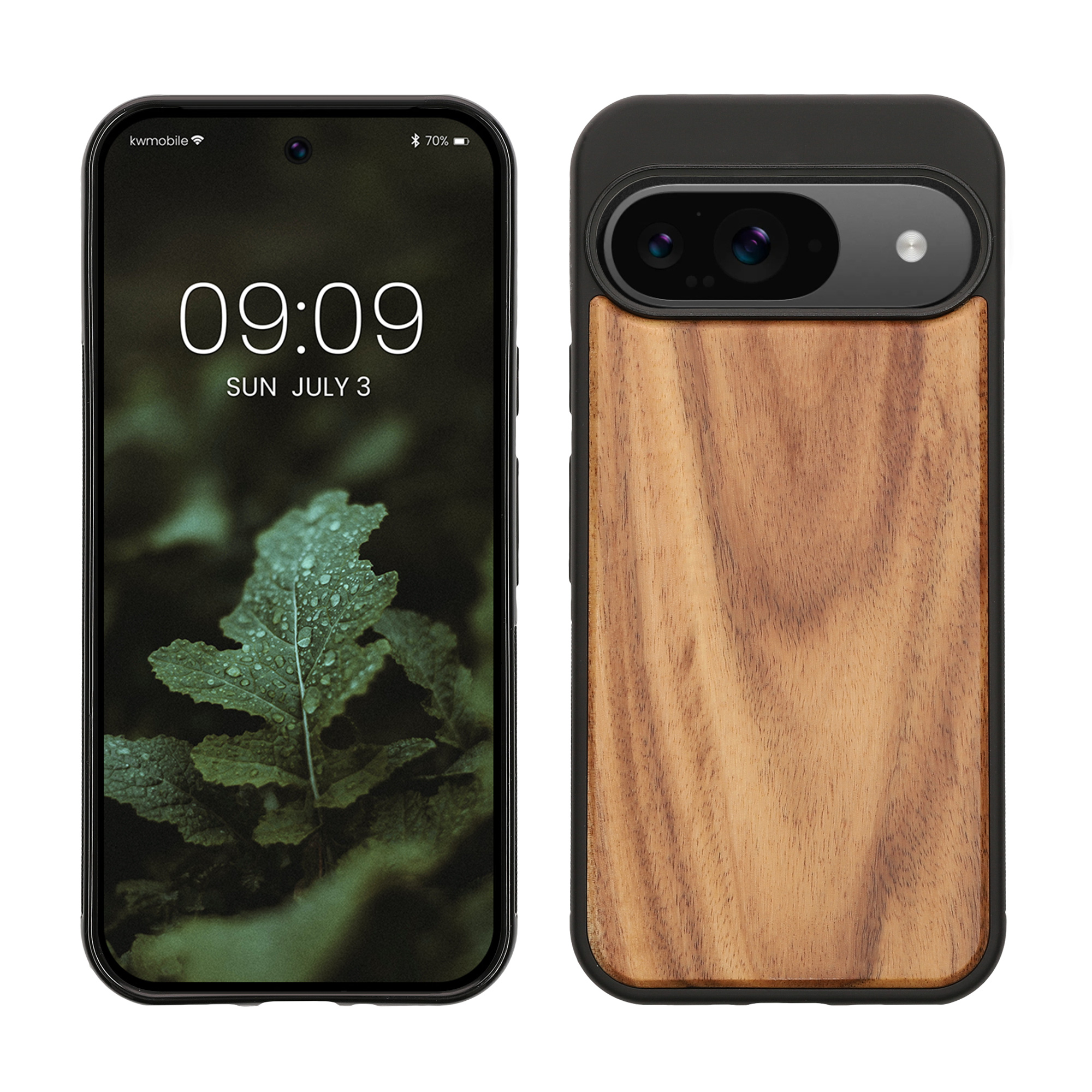 Holzhülle mit TPU Bumper für Google Pixel 9 / Pixel 9 Pro Akazienholz