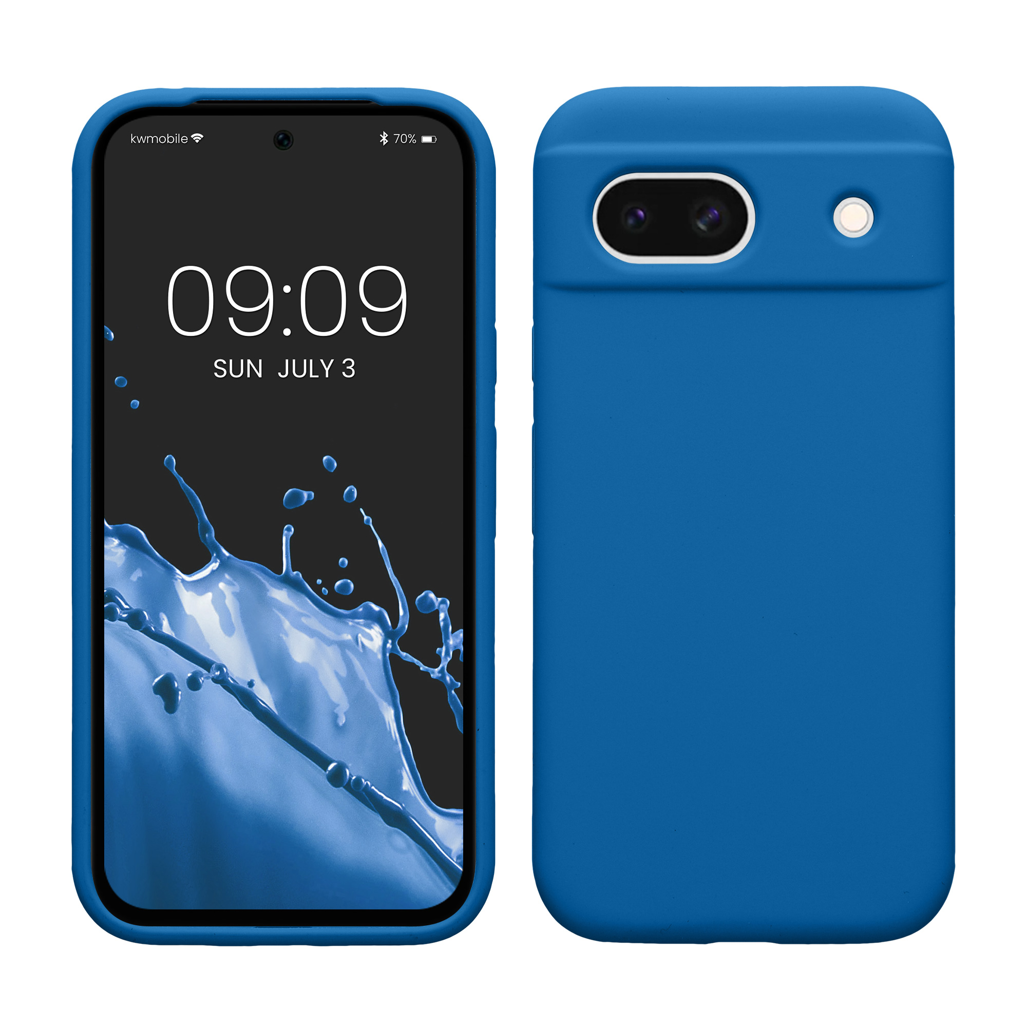 Gummierte Silikon Hülle für Google Pixel 8a in Blue Reef