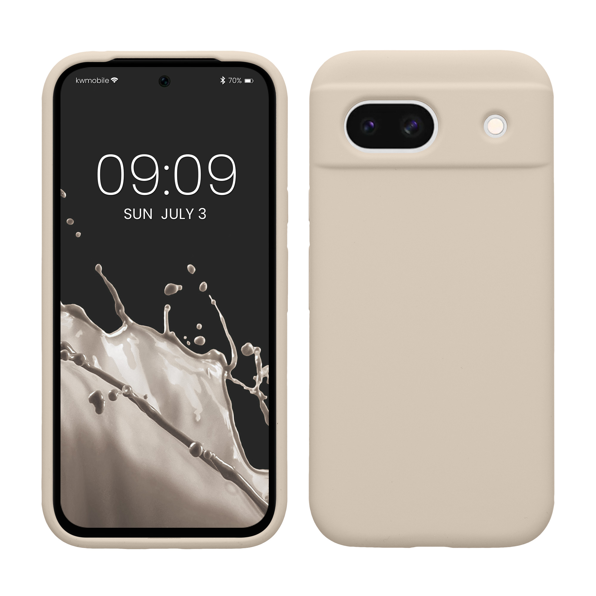 Gummierte Silikon Hülle für Google Pixel 8a in Creme matt
