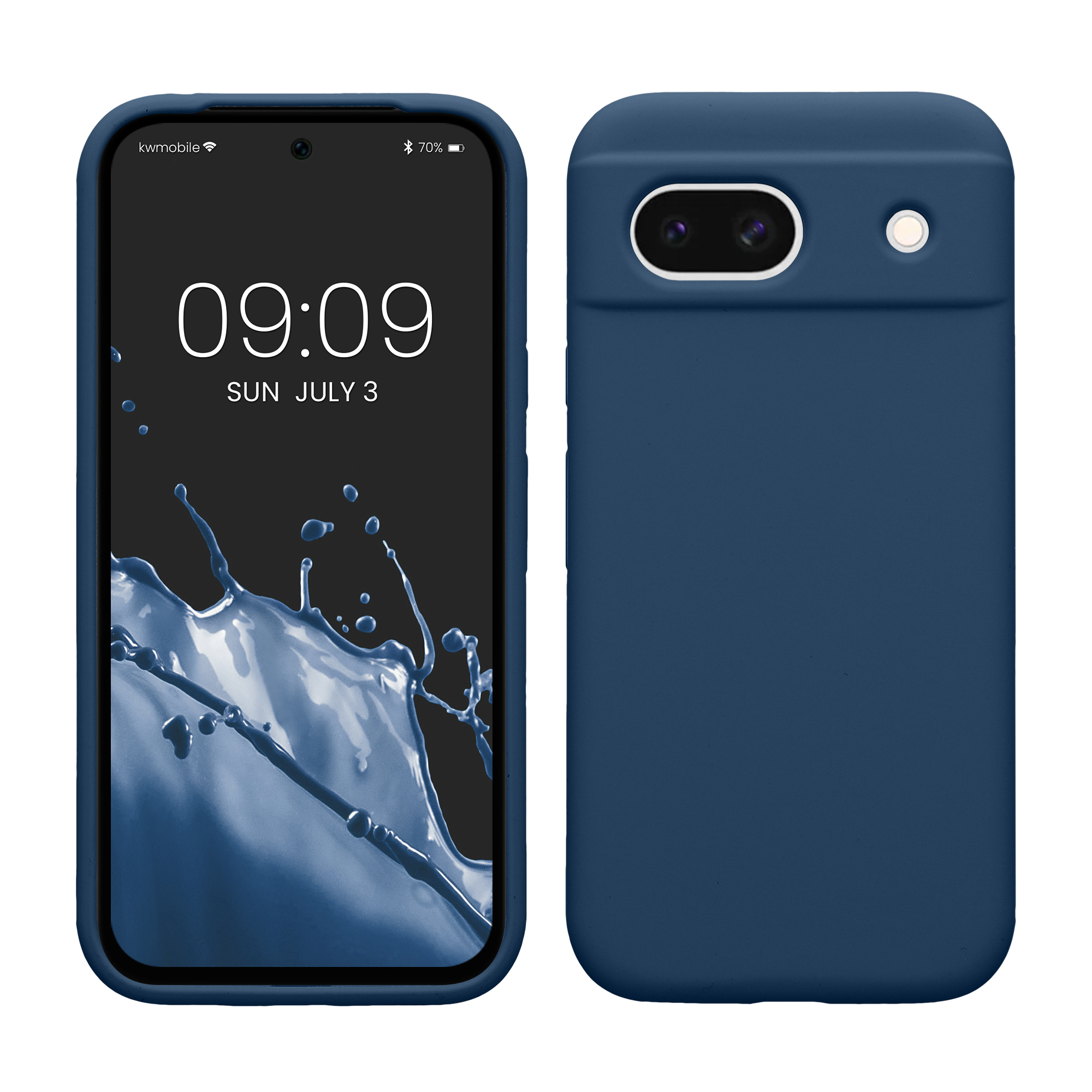 Gummierte Silikon Hülle für Google Pixel 8a in Marineblau