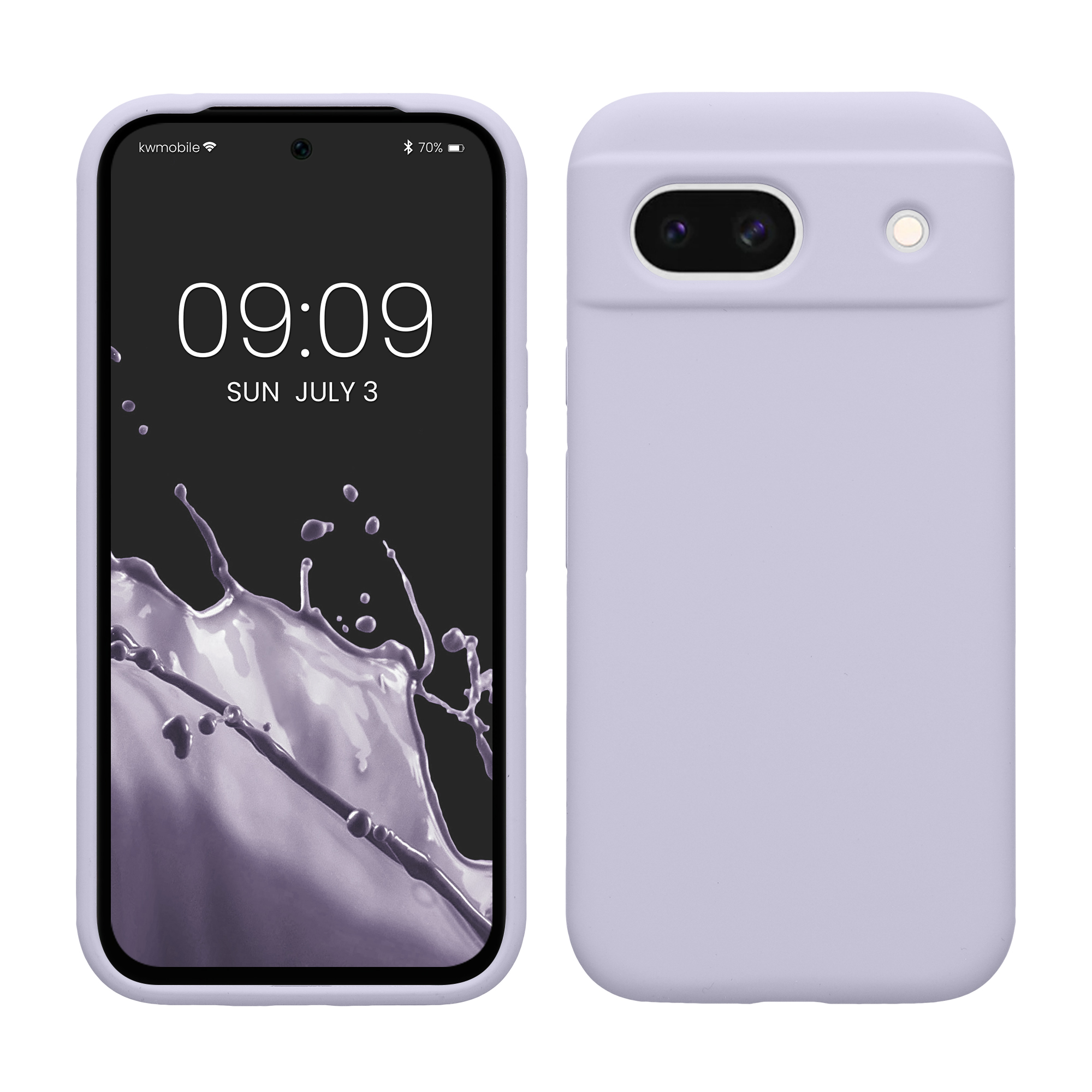 Gummierte Silikon Hülle für Google Pixel 8a in Pastell Lavendel