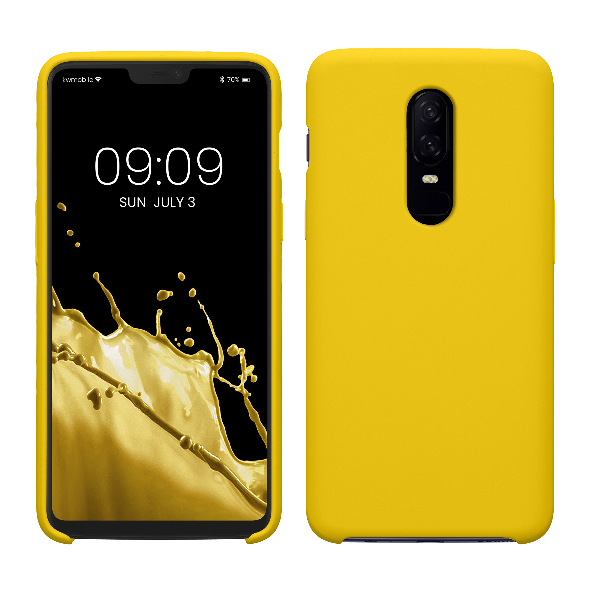 Cross selling Gummierte Silikon Hülle für OnePlus 6 in Strahlend Gelb