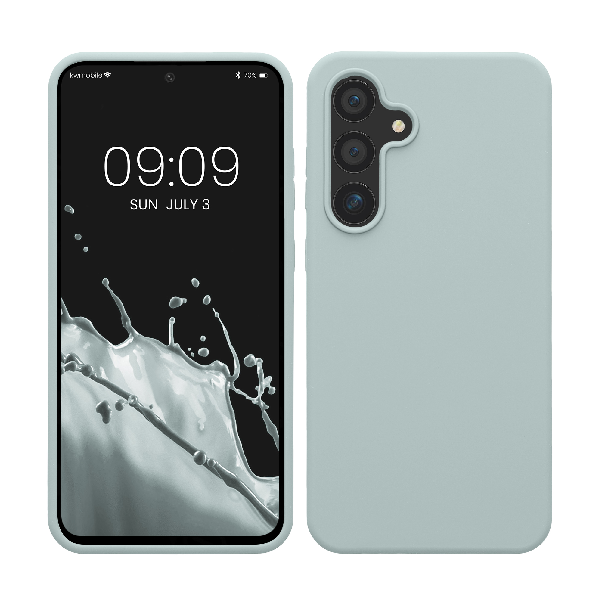 Gummierte Silikon Hülle für Samsung Galaxy S24 FE in Cool Mint