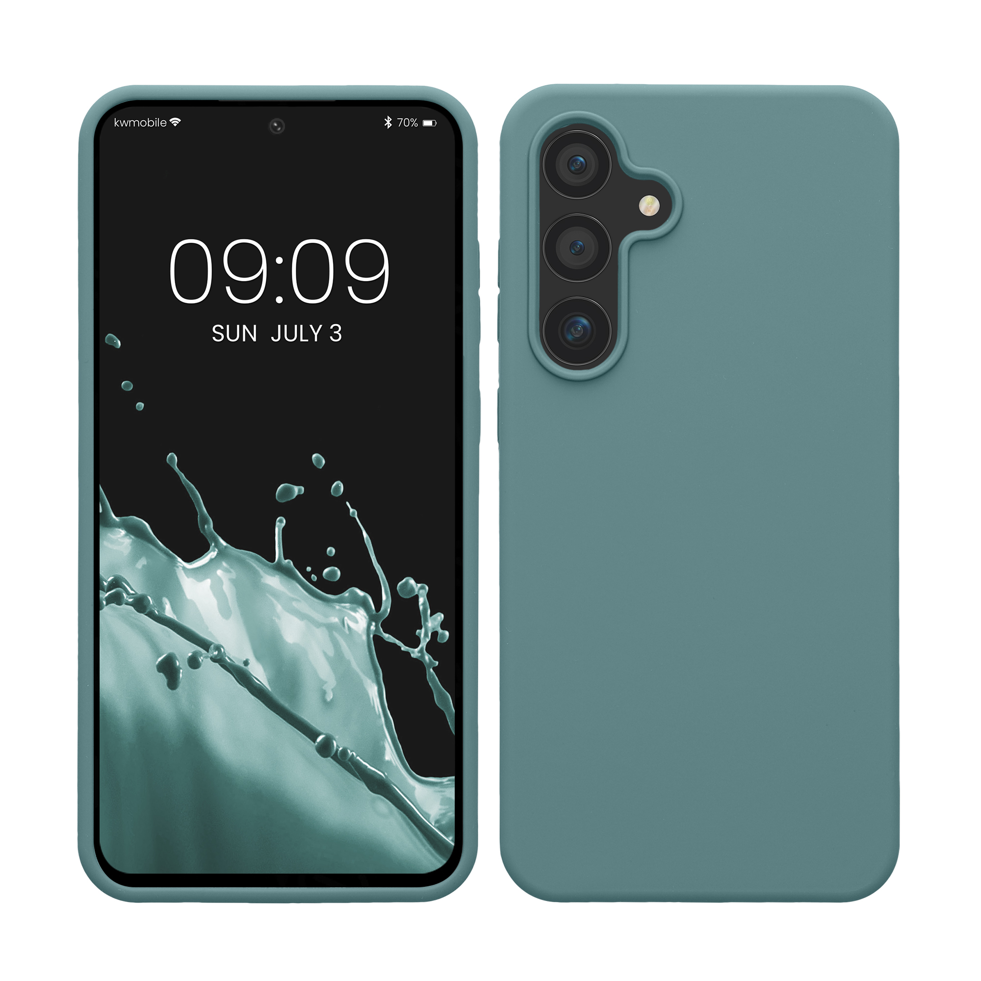 Gummierte Silikon Hülle für Samsung Galaxy S24 FE in Arctic Night