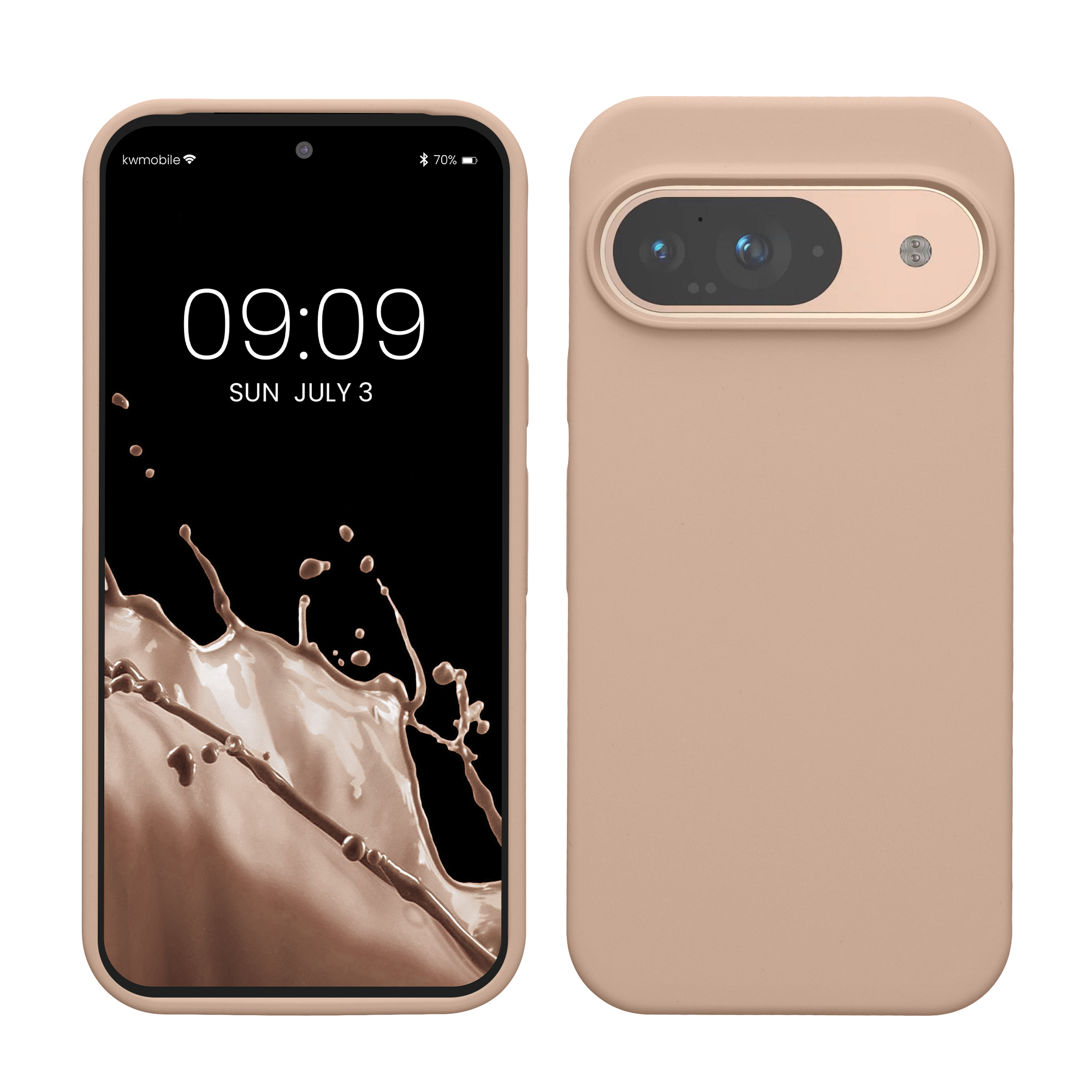 Gummierte Silikon Hülle für Google Pixel 9 / Pixel 9 Pro in Altrosa matt