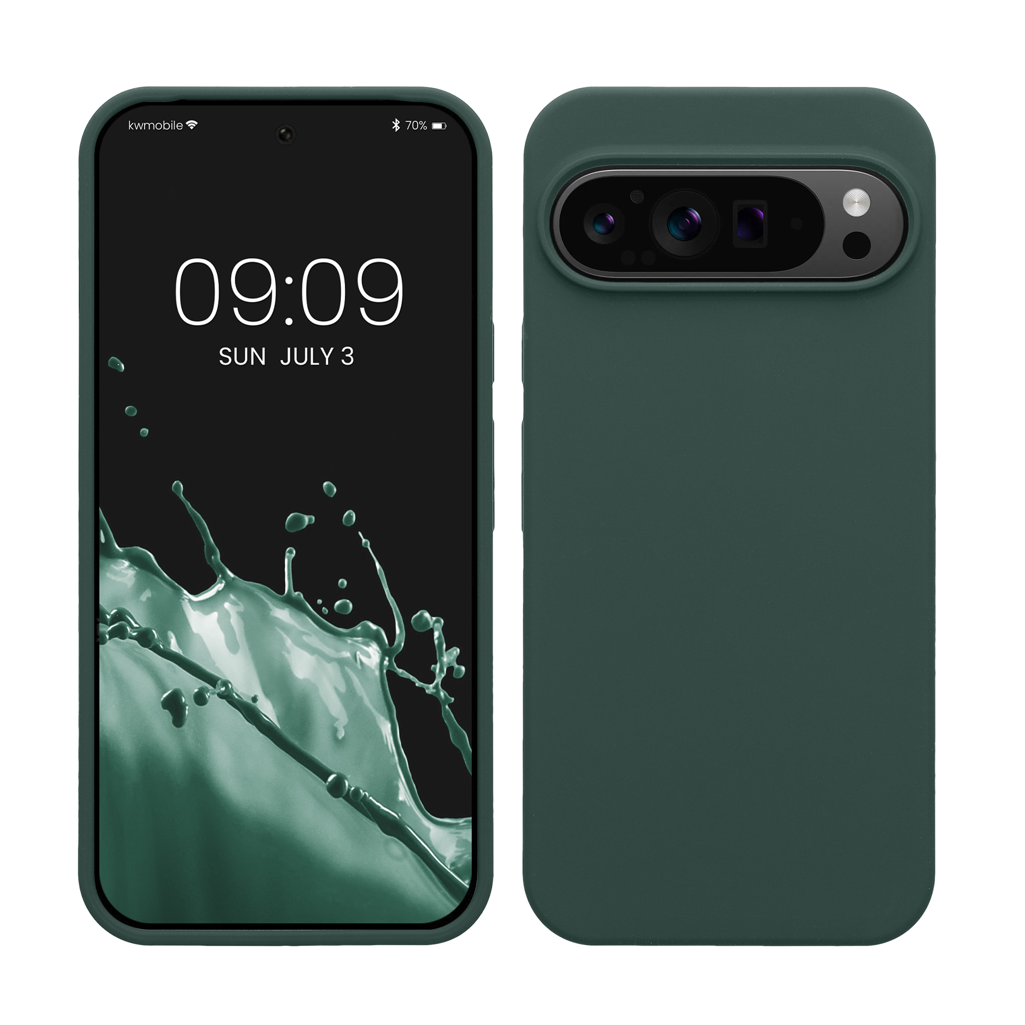 Gummierte Silikon Hülle für Google Pixel 9 Pro XL in Moosgrün