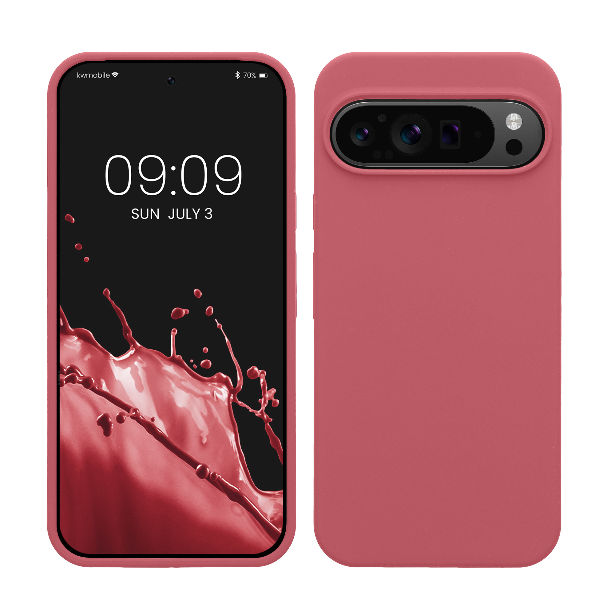 Gummierte Silikon Hülle für Google Pixel 9 Pro XL in Dark Rose