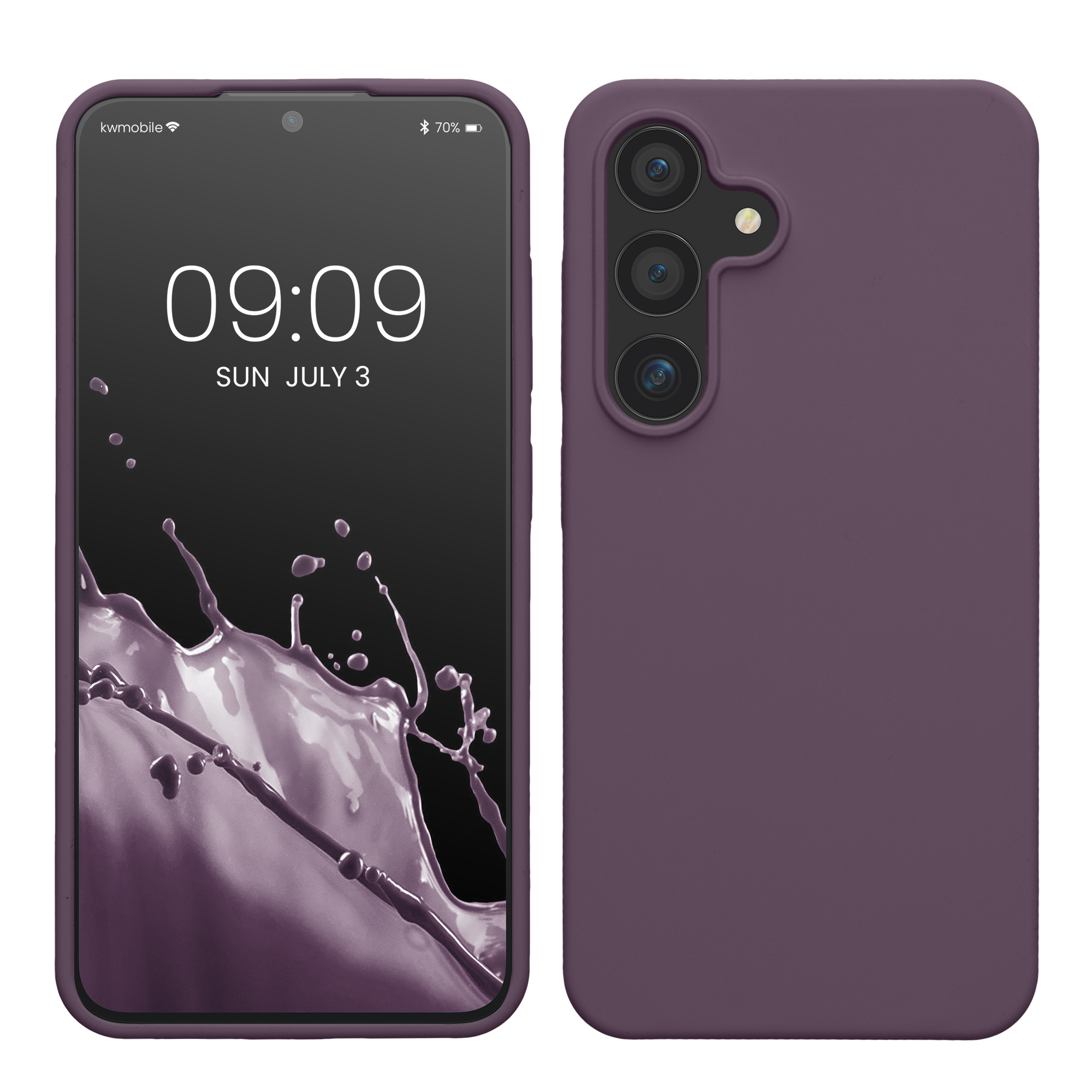 Gummierte Silikon Hülle für Samsung Galaxy S24 in Helle Iris