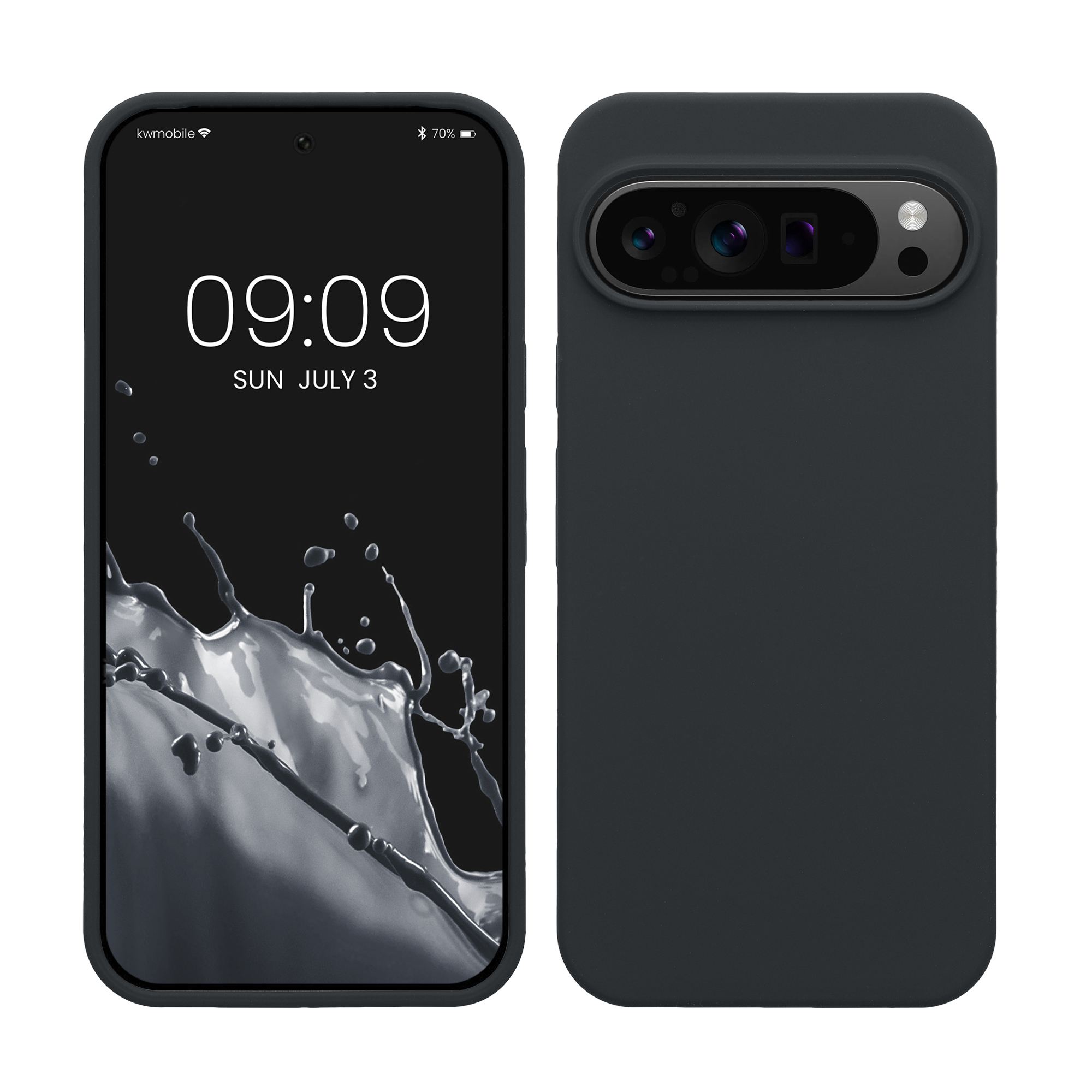 Gummierte Silikon Hülle für Google Pixel 9 Pro XL in Heidelbeerblau