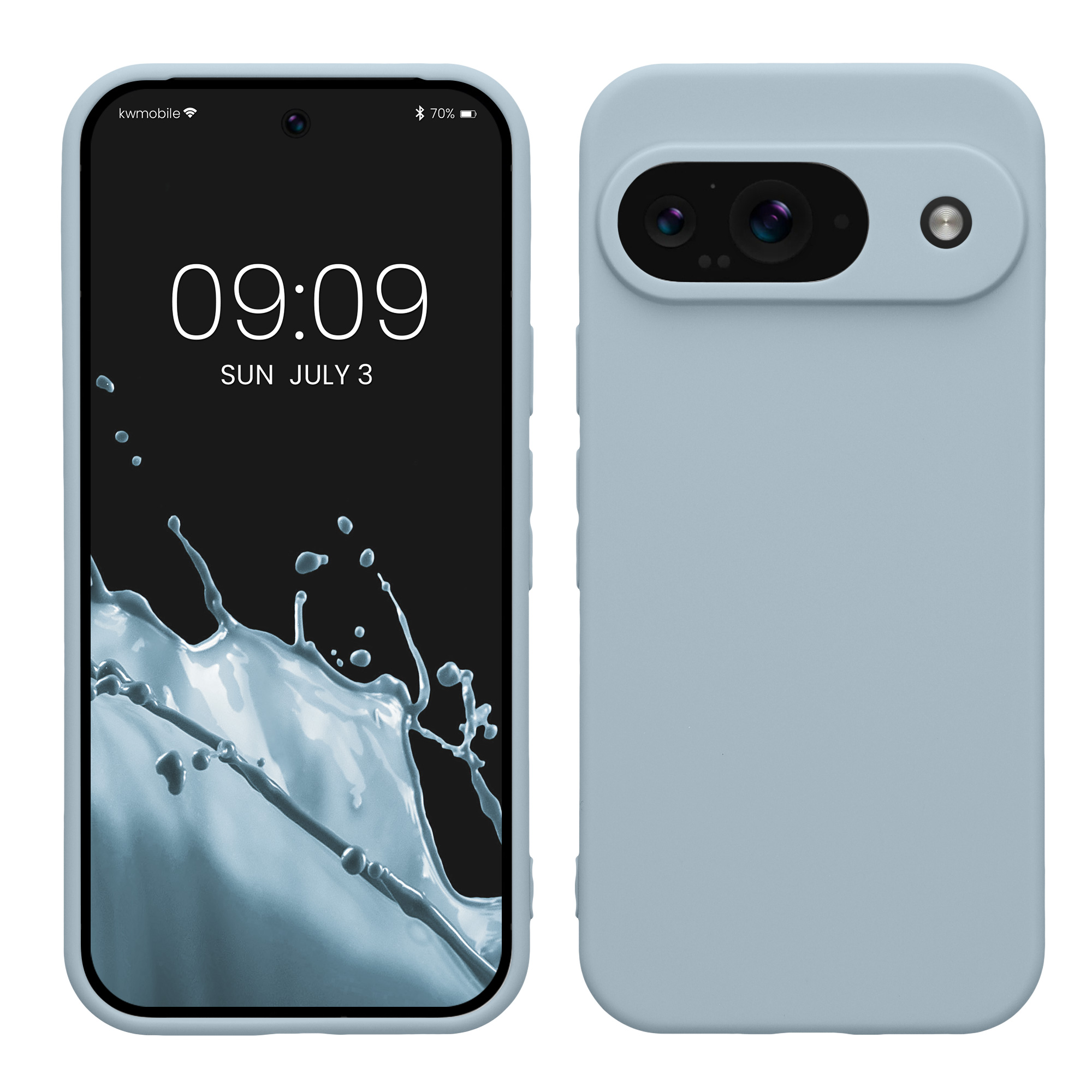 Cross selling TPU Hülle mit Kameraschutz für Google Pixel 9 in Hellblau matt