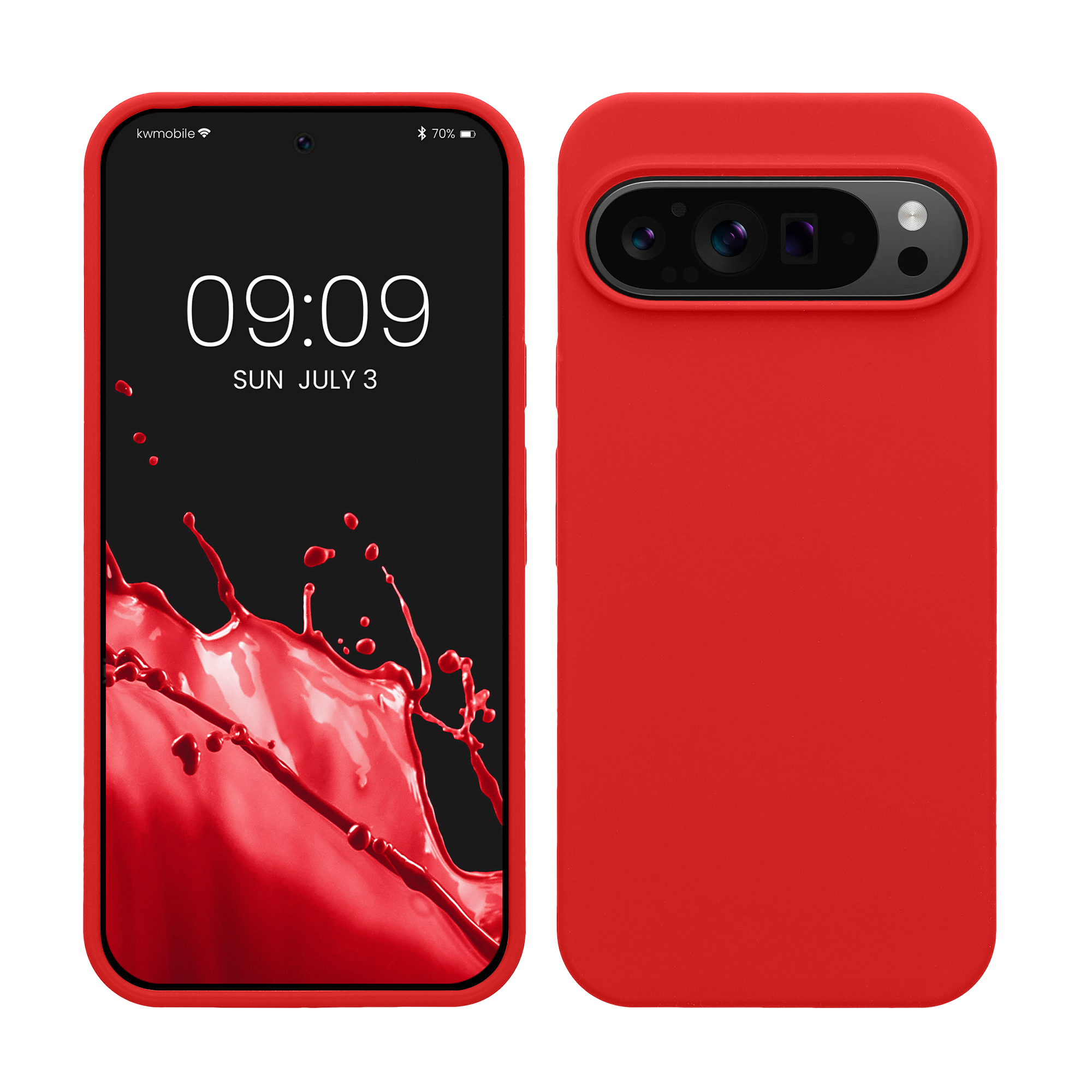 Gummierte Silikon Hülle für Google Pixel 9 Pro XL in Klassisch Rot
