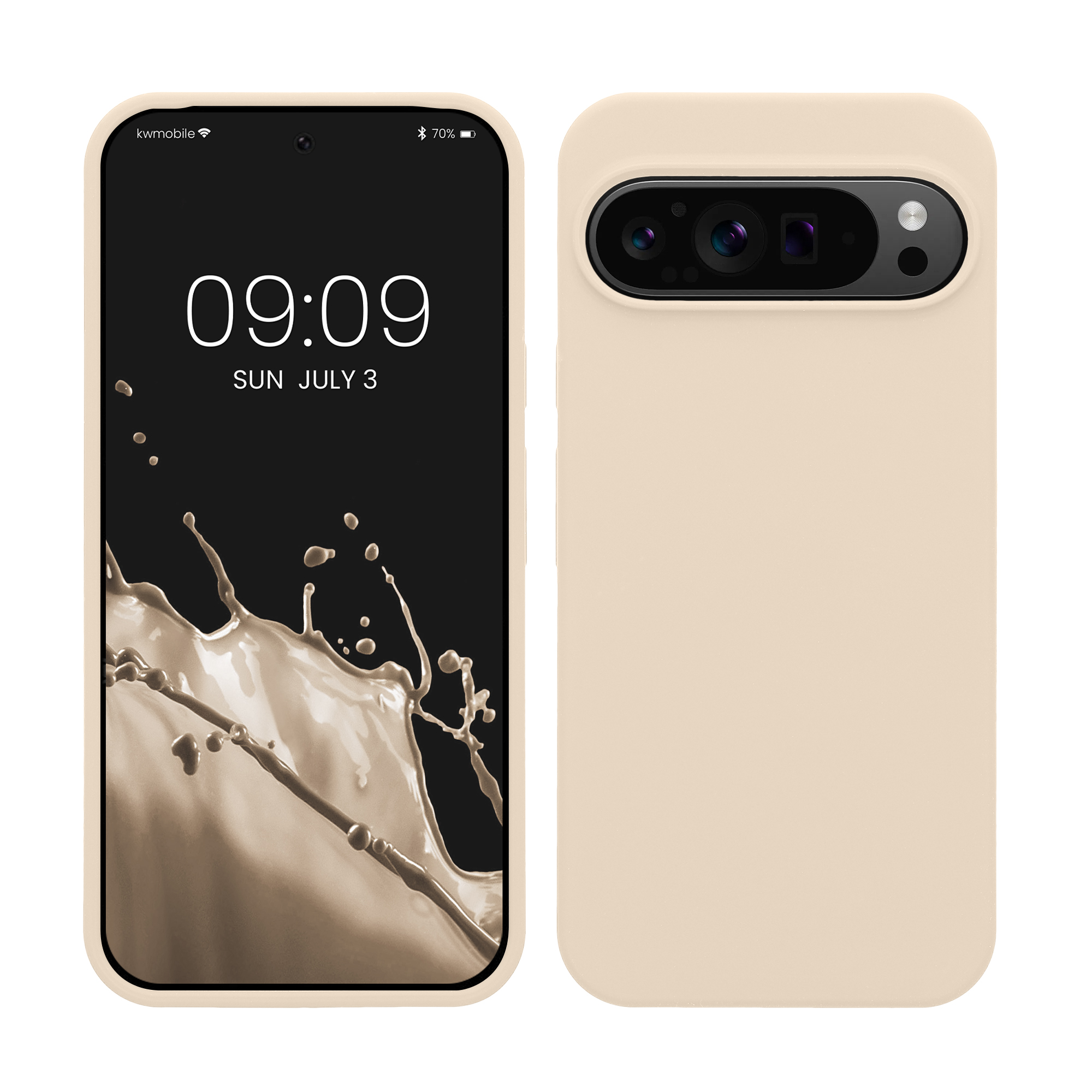 Gummierte Silikon Hülle für Google Pixel 9 Pro XL in Creme