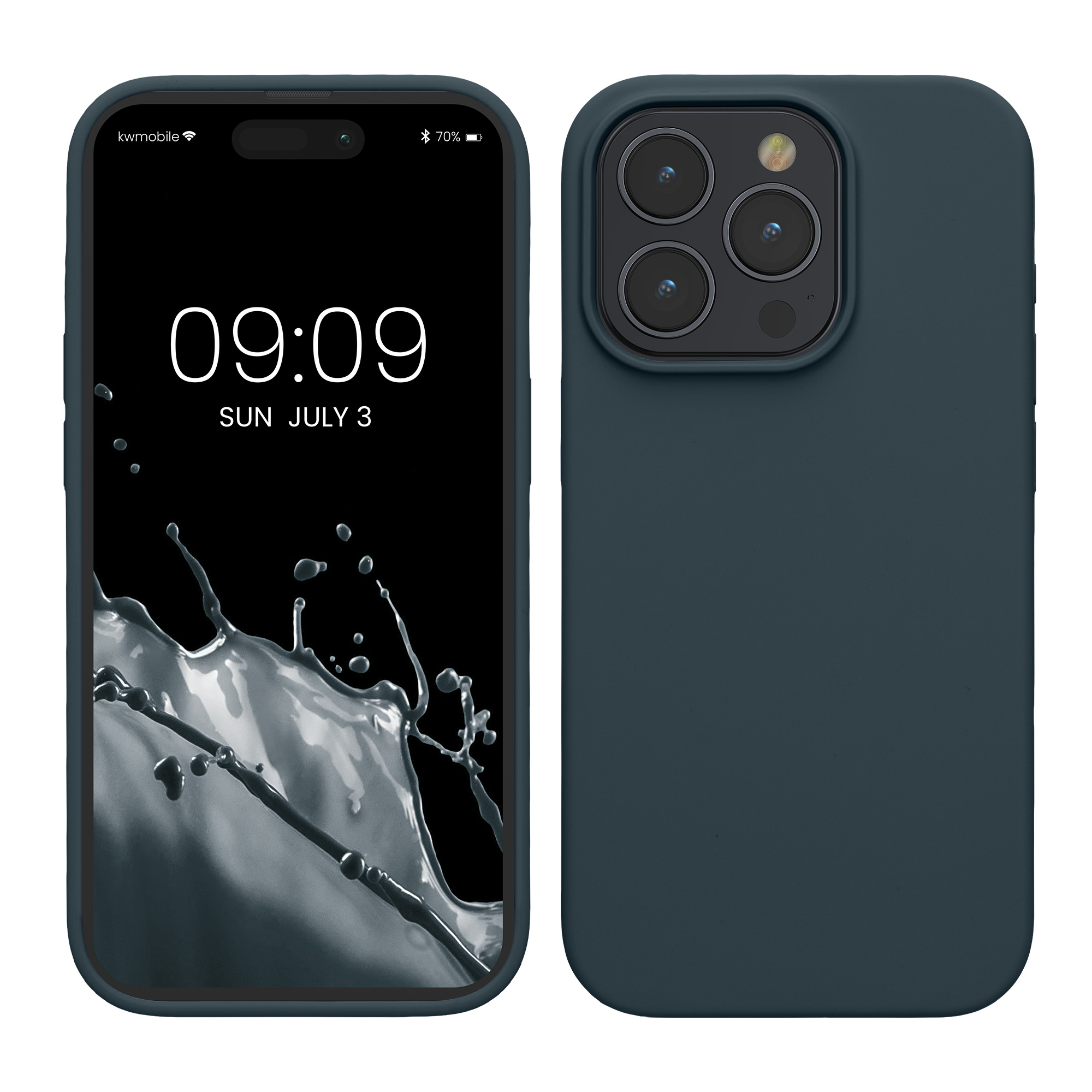 Gummierte Silikon Hülle für Apple iPhone 15 Pro Max in Dunkler Schiefer