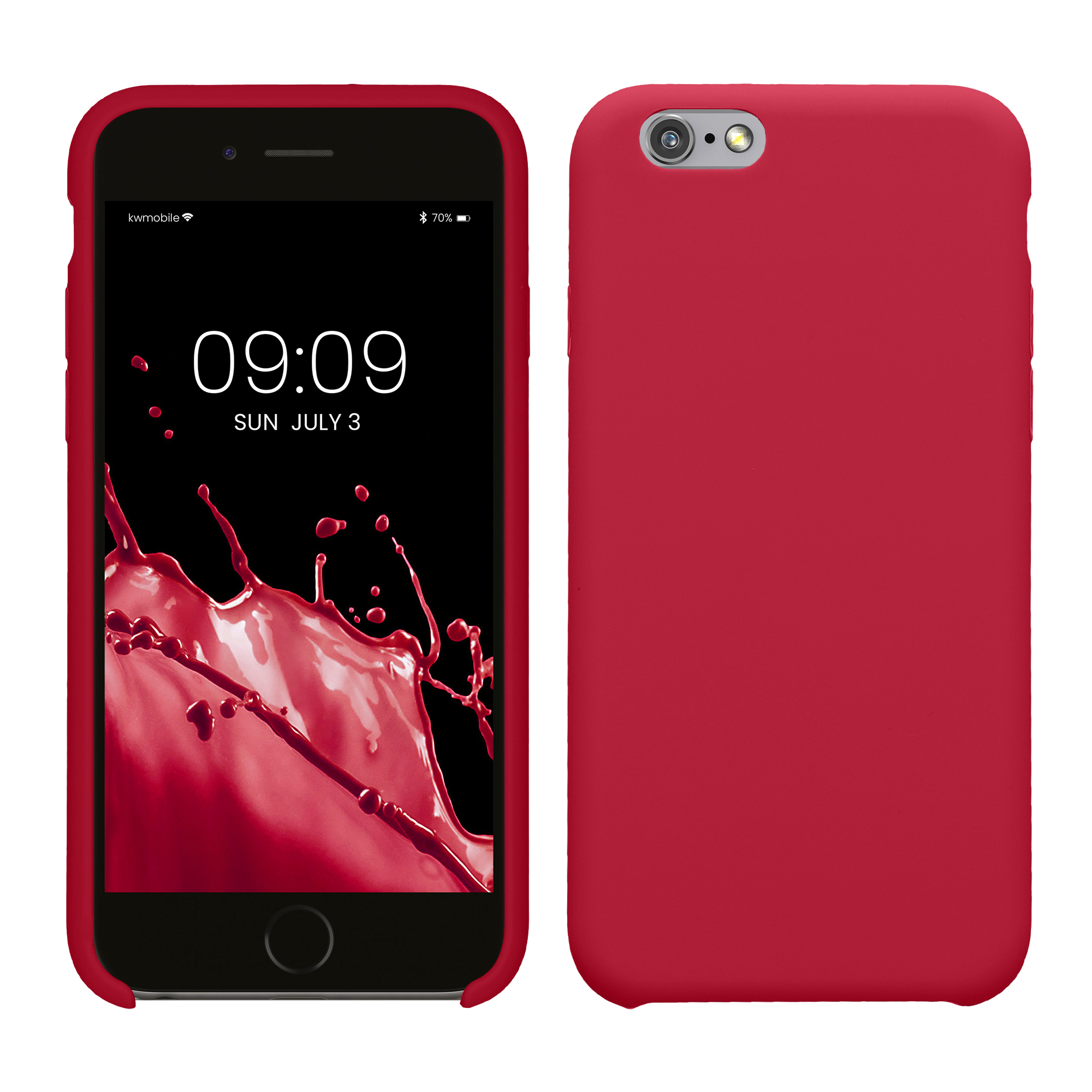 Gummierte Silikon Hülle für Apple iPhone 6 / 6S in Himbeer Pink