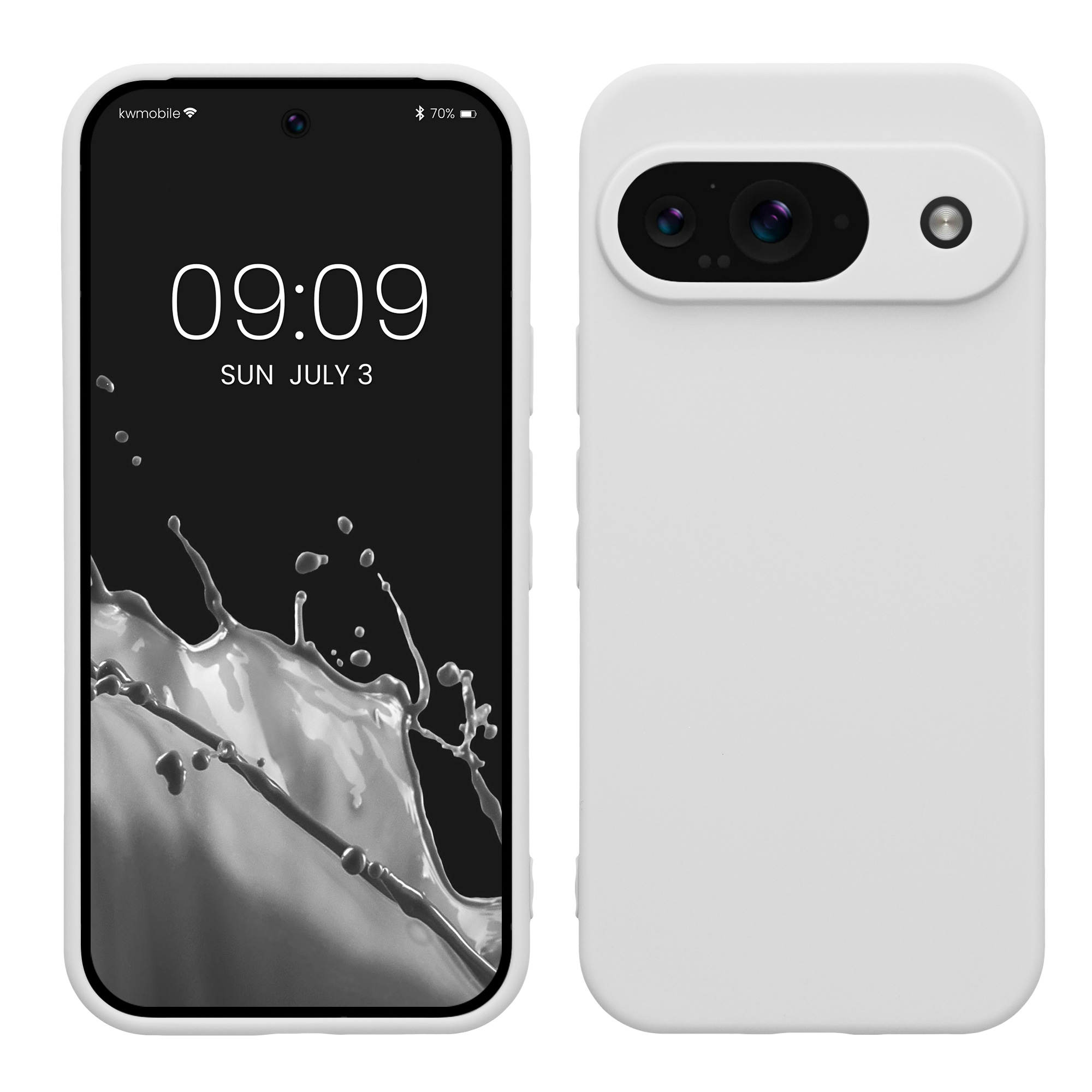 TPU Hülle mit Kameraschutz für Google Pixel 9 in Weiß matt