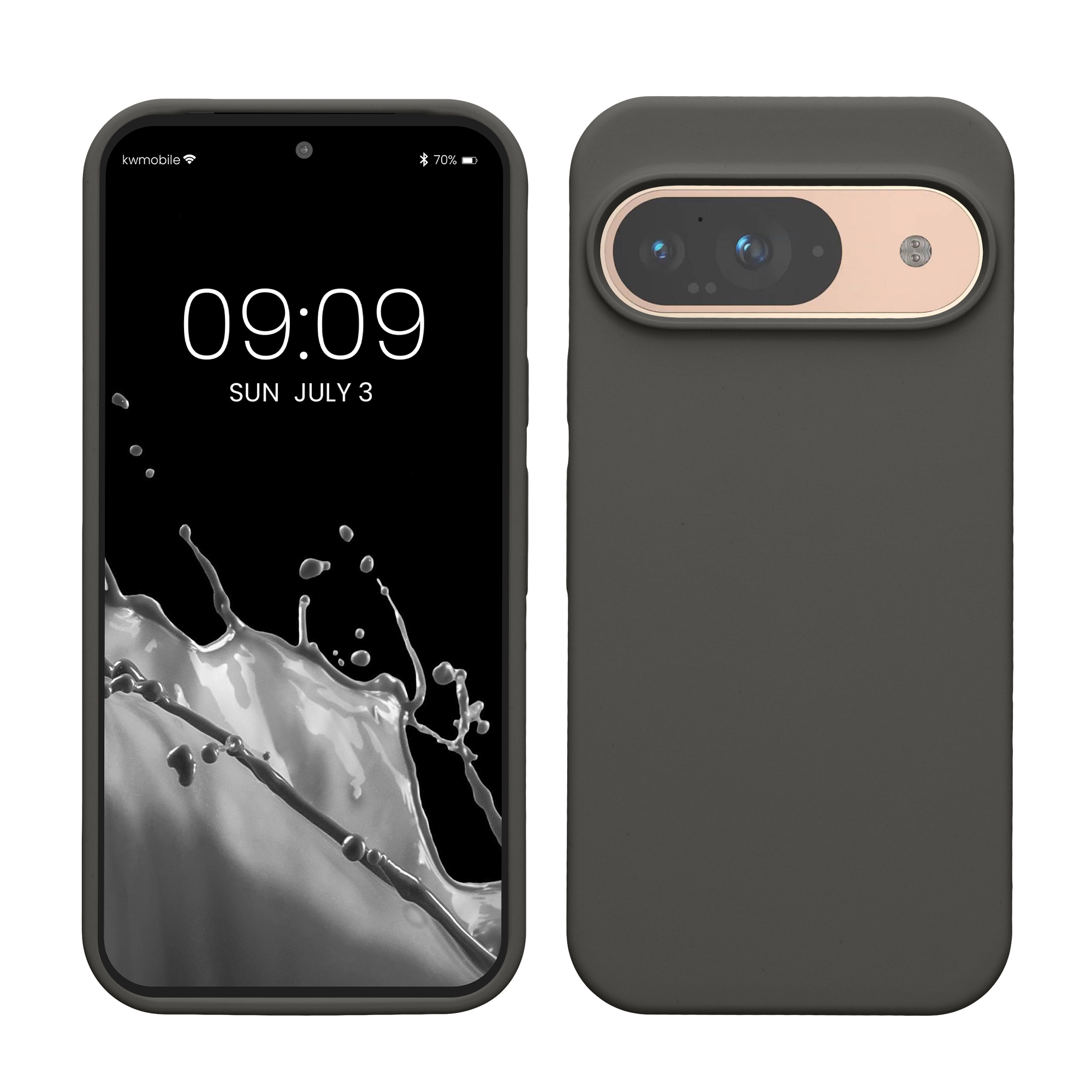 Gummierte Silikon Hülle für Google Pixel 9 / Pixel 9 Pro in Stone Dust
