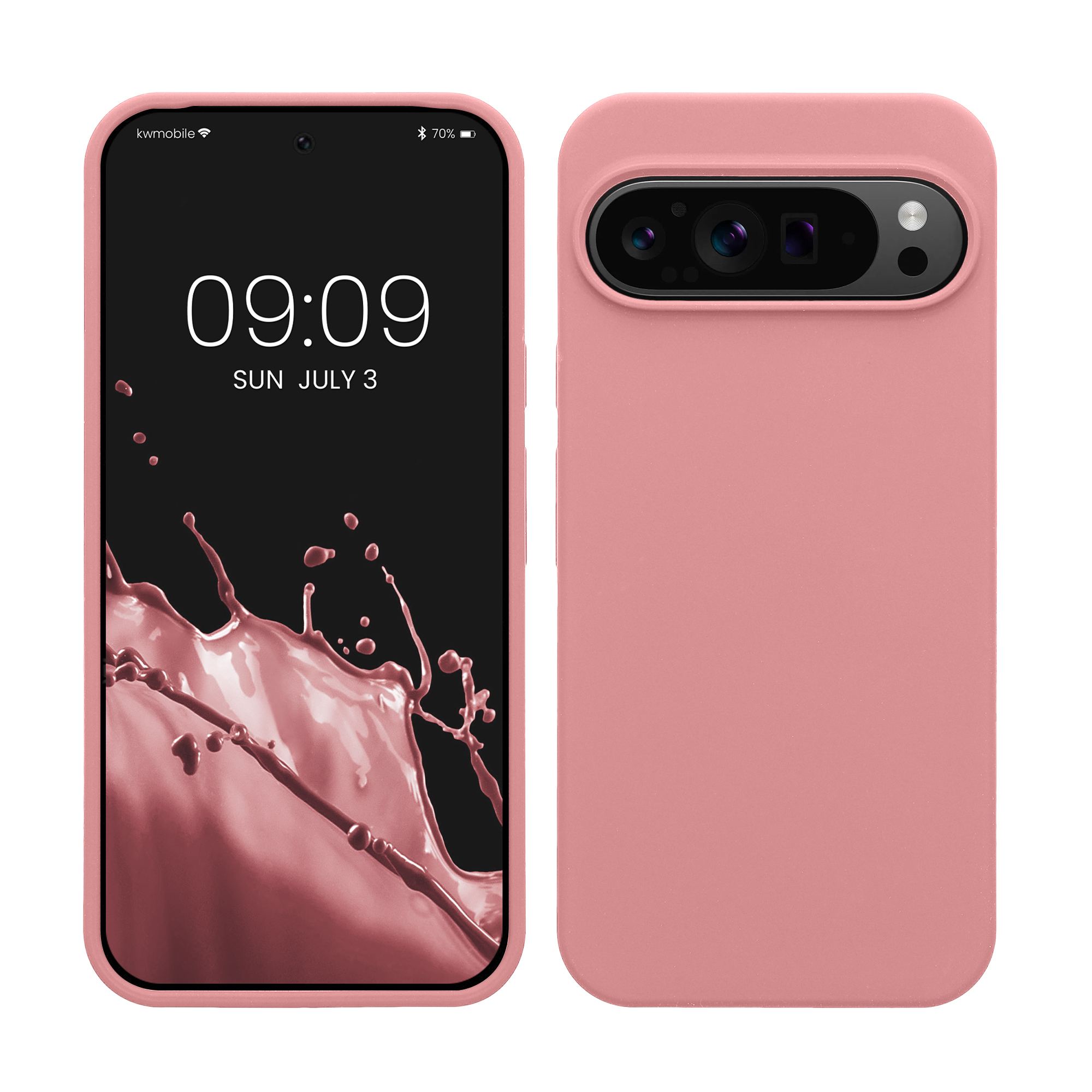 Gummierte Silikon Hülle für Google Pixel 9 Pro XL in Hellrosa