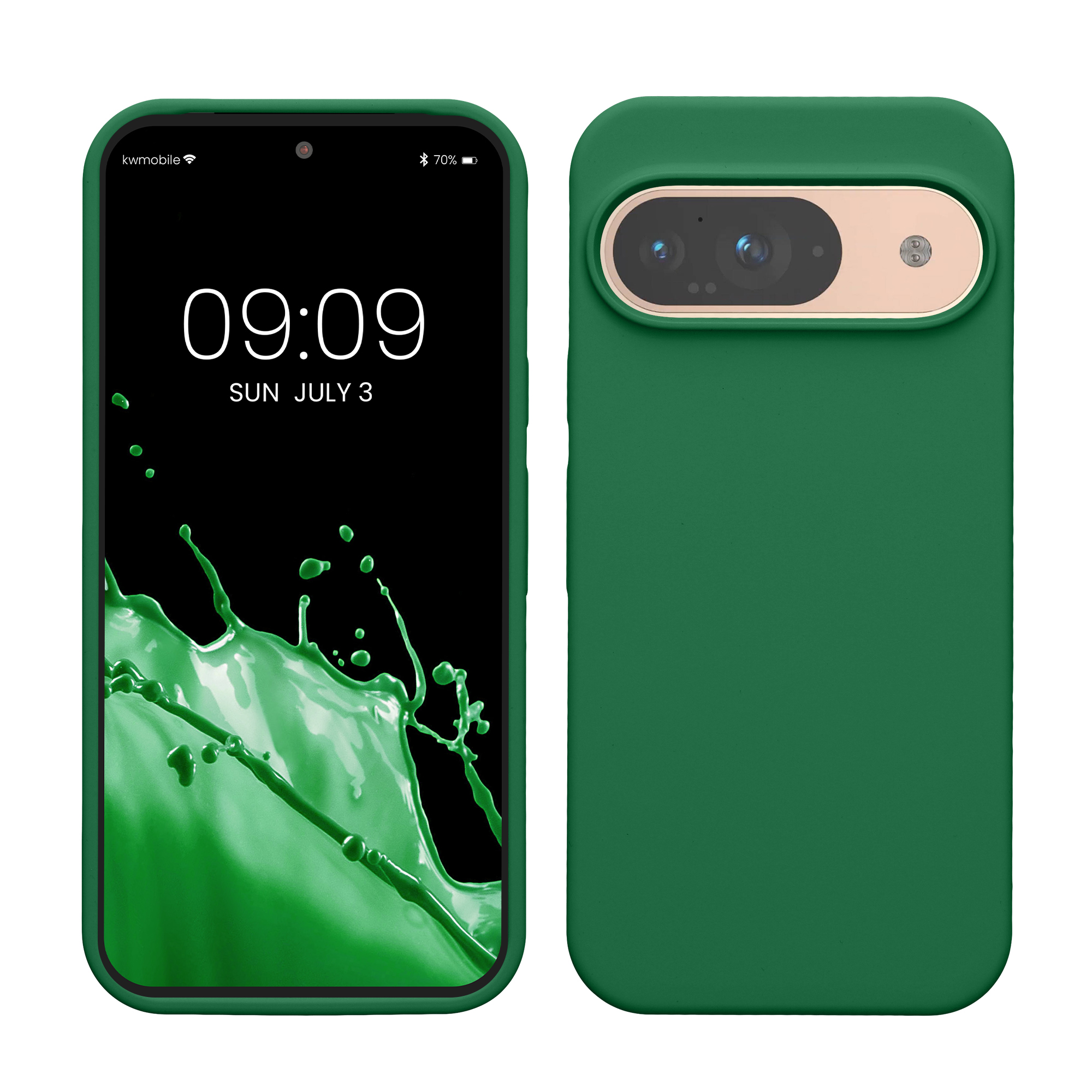 Gummierte Silikon Hülle für Google Pixel 9 / Pixel 9 Pro in Pixie Green