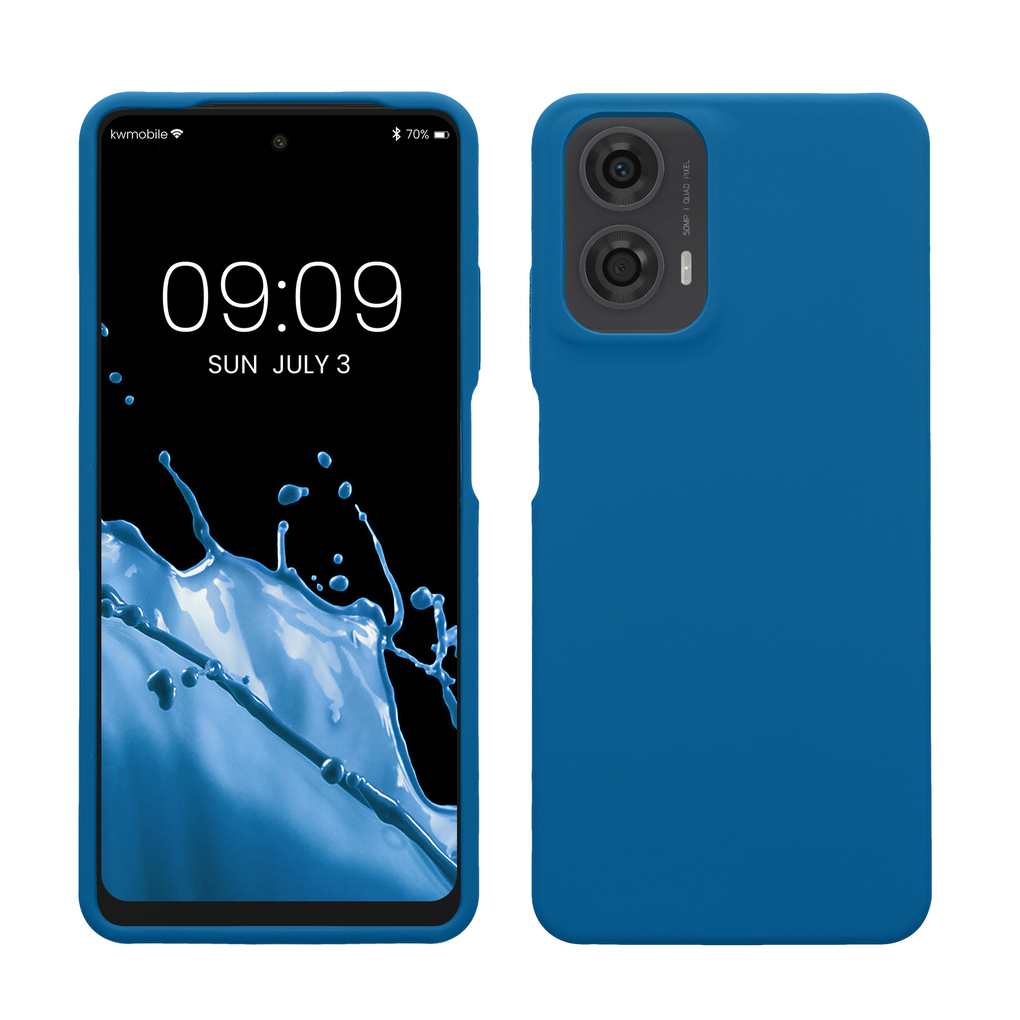 Gummierte Silikon Hülle für Motorola Moto G24 / E14 / G04 / G04s in Blue Reef