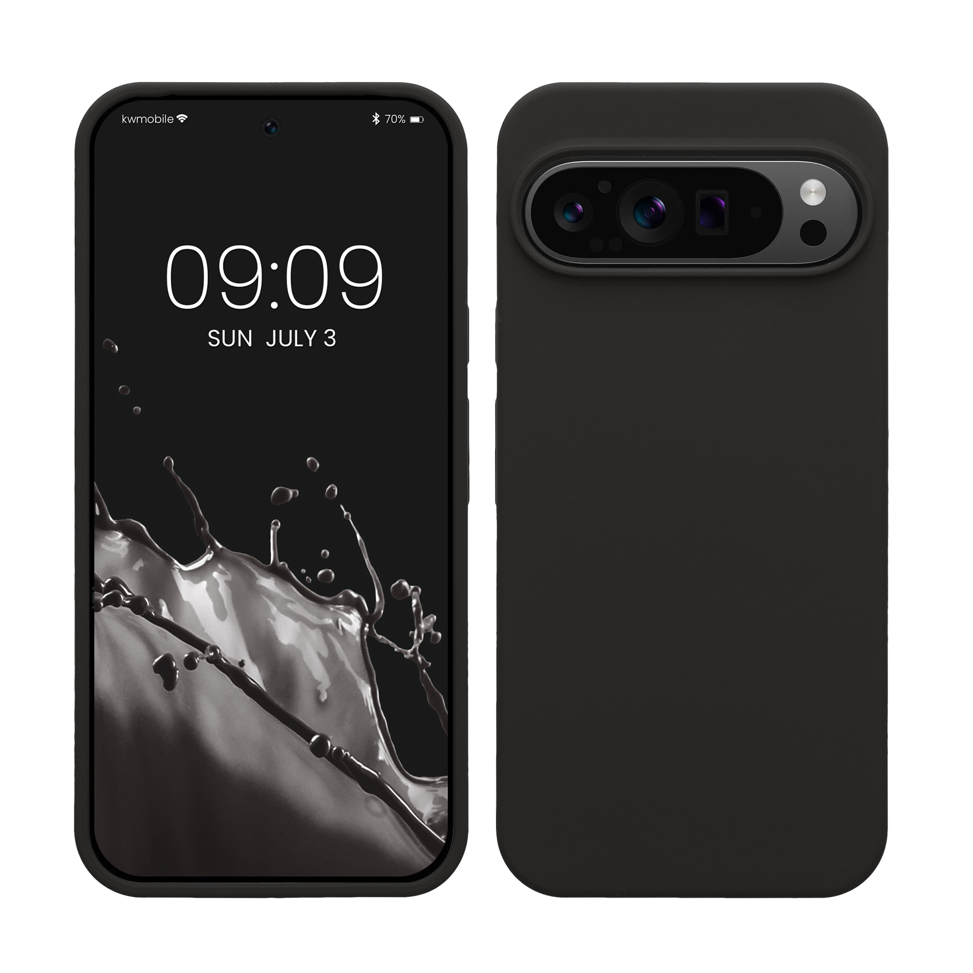 Gummierte Silikon Hülle für Google Pixel 9 Pro XL in Schwarz matt