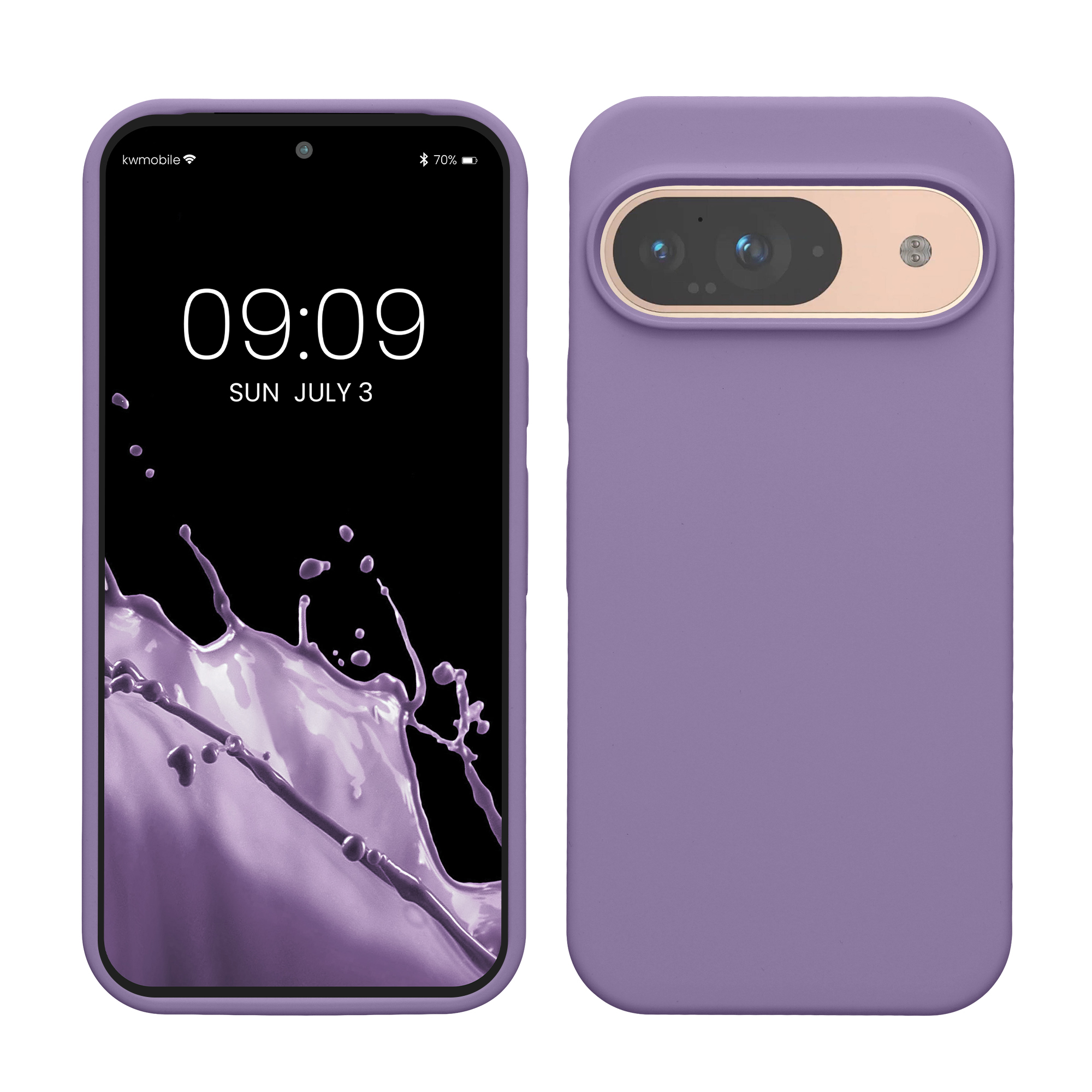 Gummierte Silikon Hülle für Google Pixel 9 / Pixel 9 Pro in Veilchen Lila