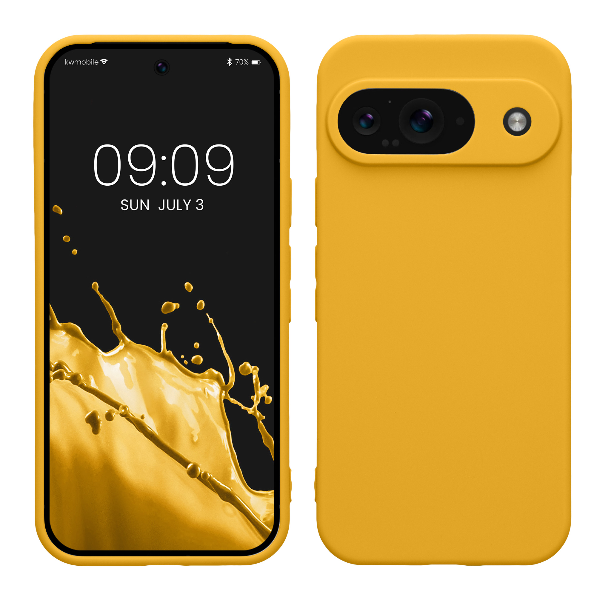 Cross selling TPU Hülle mit Kameraschutz für Google Pixel 9 in Honiggelb