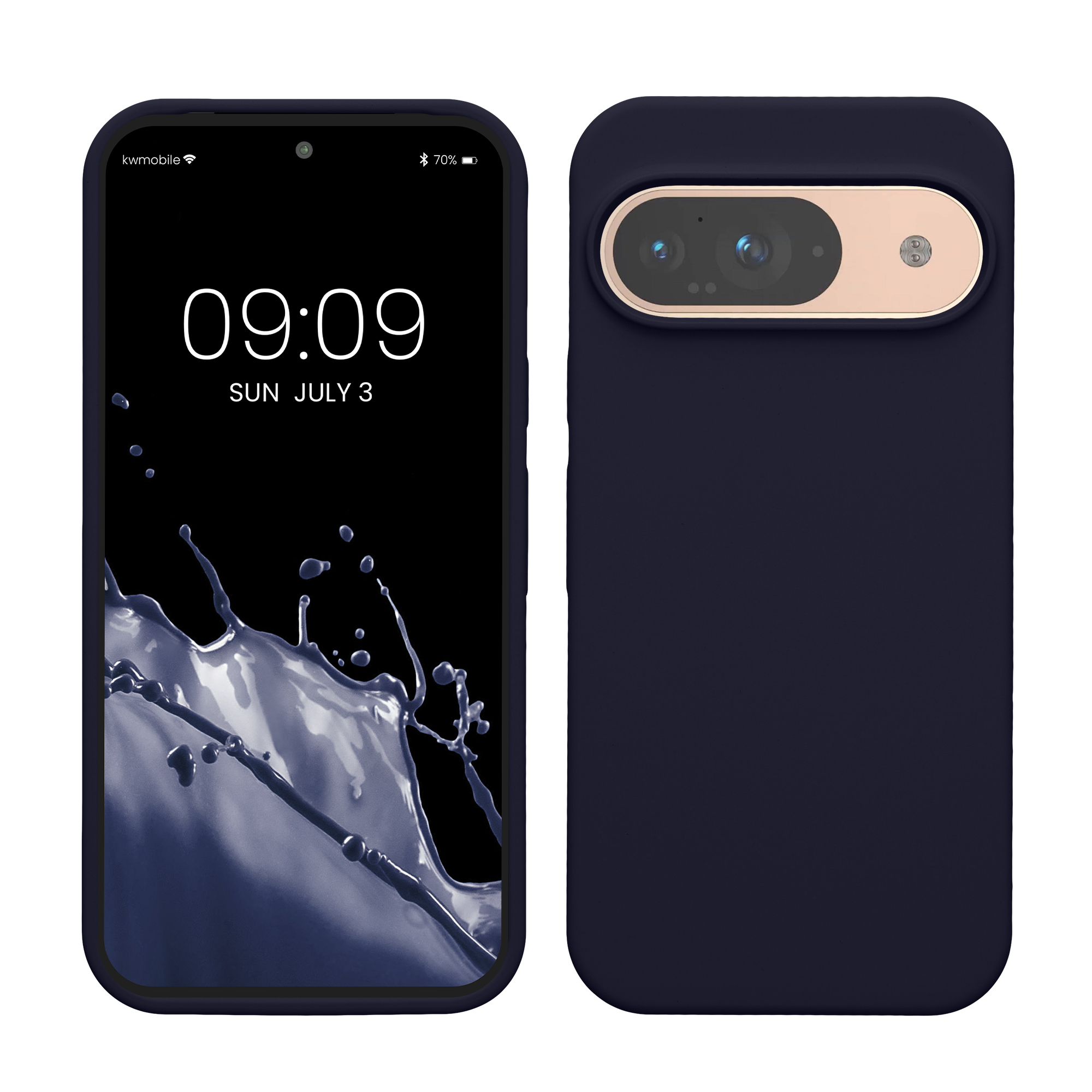 Gummierte Silikon Hülle für Google Pixel 9 / Pixel 9 Pro in Deep Ocean