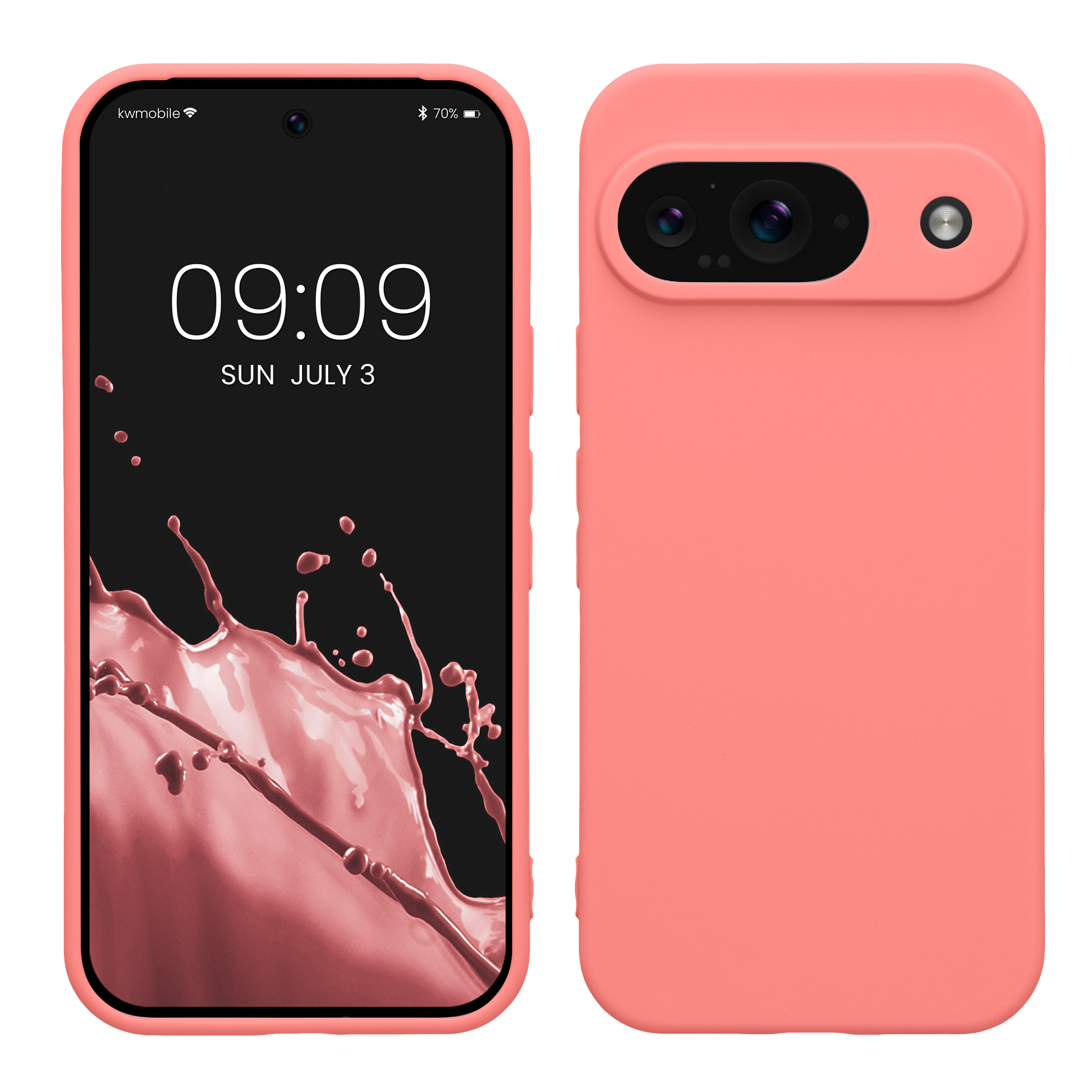 TPU Hülle mit Kameraschutz für Google Pixel 9 in Pastell Koralle
