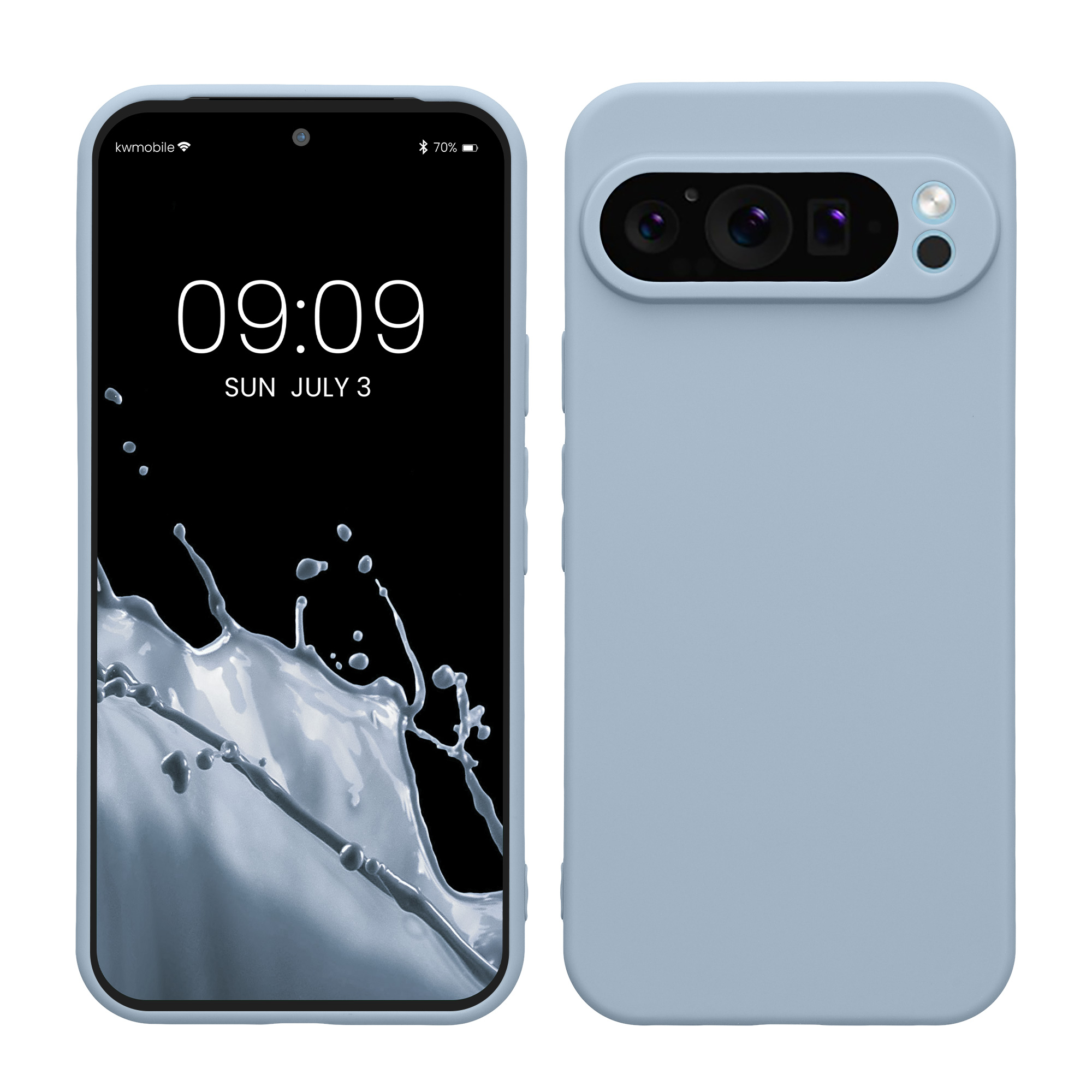TPU Hülle mit Kameraschutz für Google Pixel 9 Pro XL in Hellblau matt