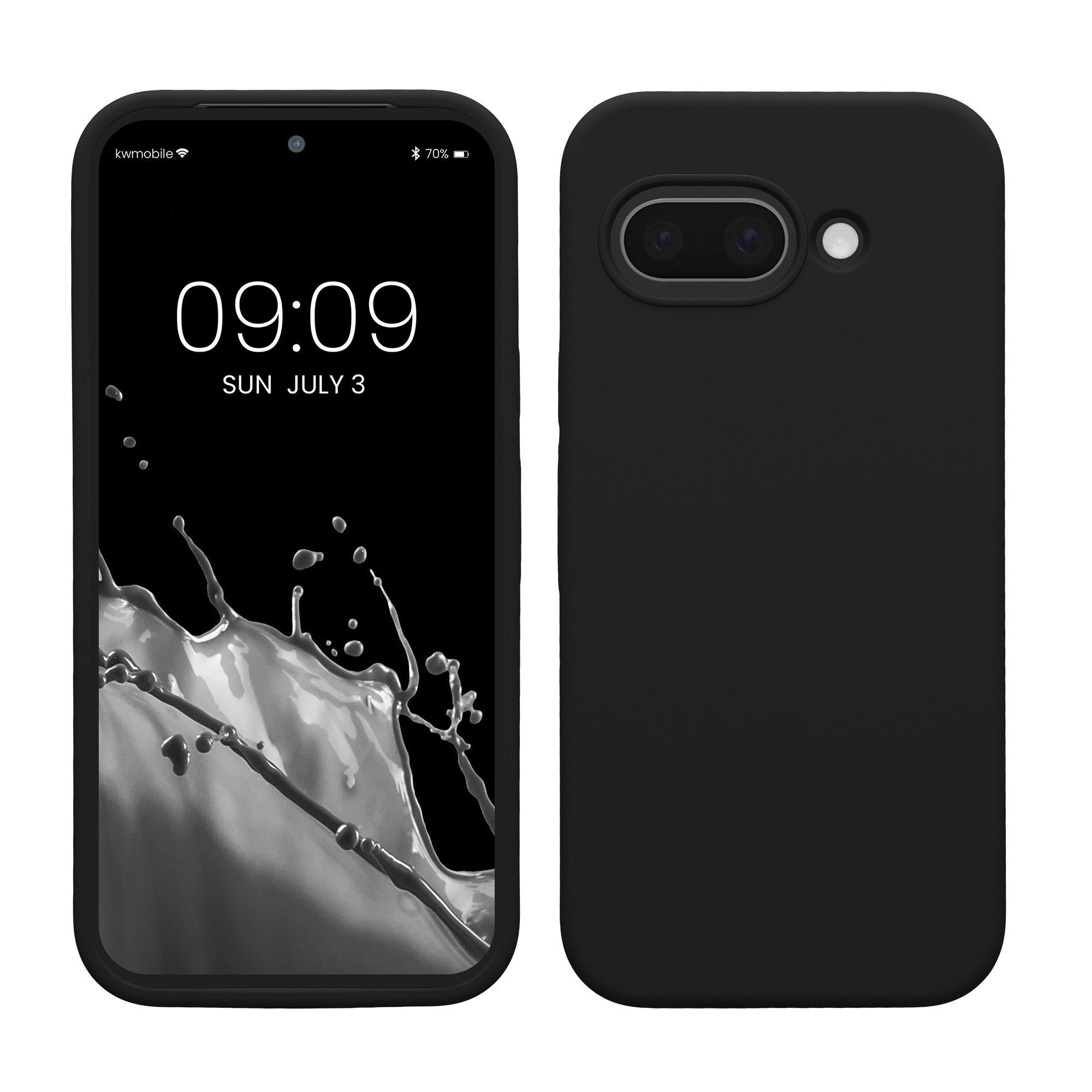 Gummierte Silikon Hülle für Google Pixel 9a in Schwarz