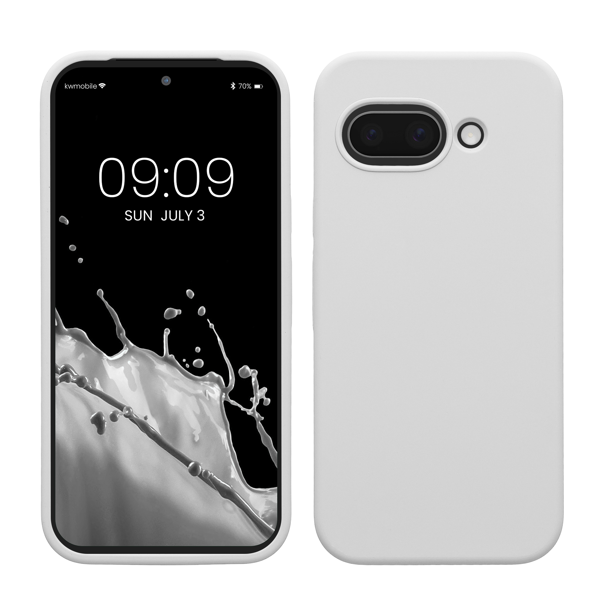 Gummierte Silikon Hülle für Google Pixel 9a in Weiß matt