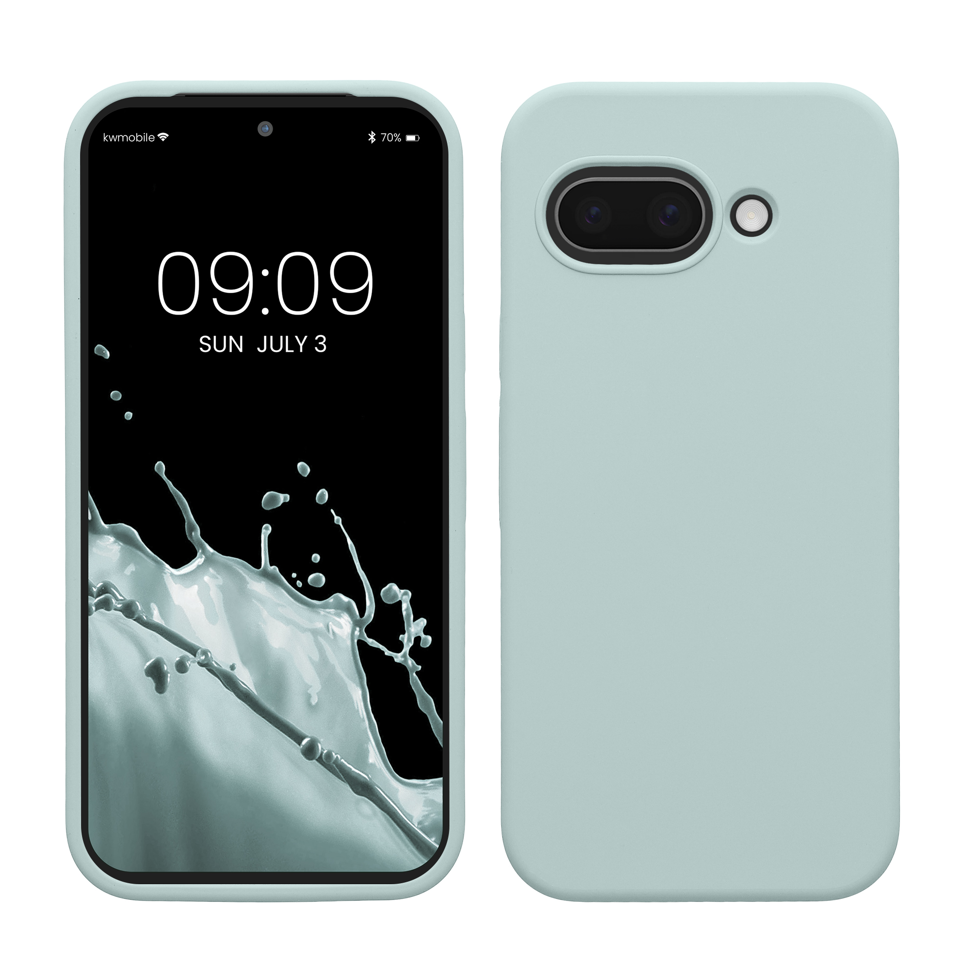 Gummierte Silikon Hülle für Google Pixel 9a in Cool Mint