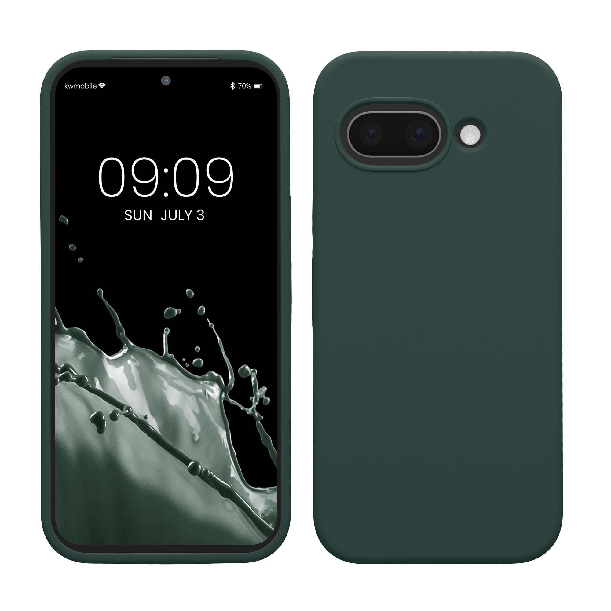 Gummierte Silikon Hülle für Google Pixel 9a in Blaugrün