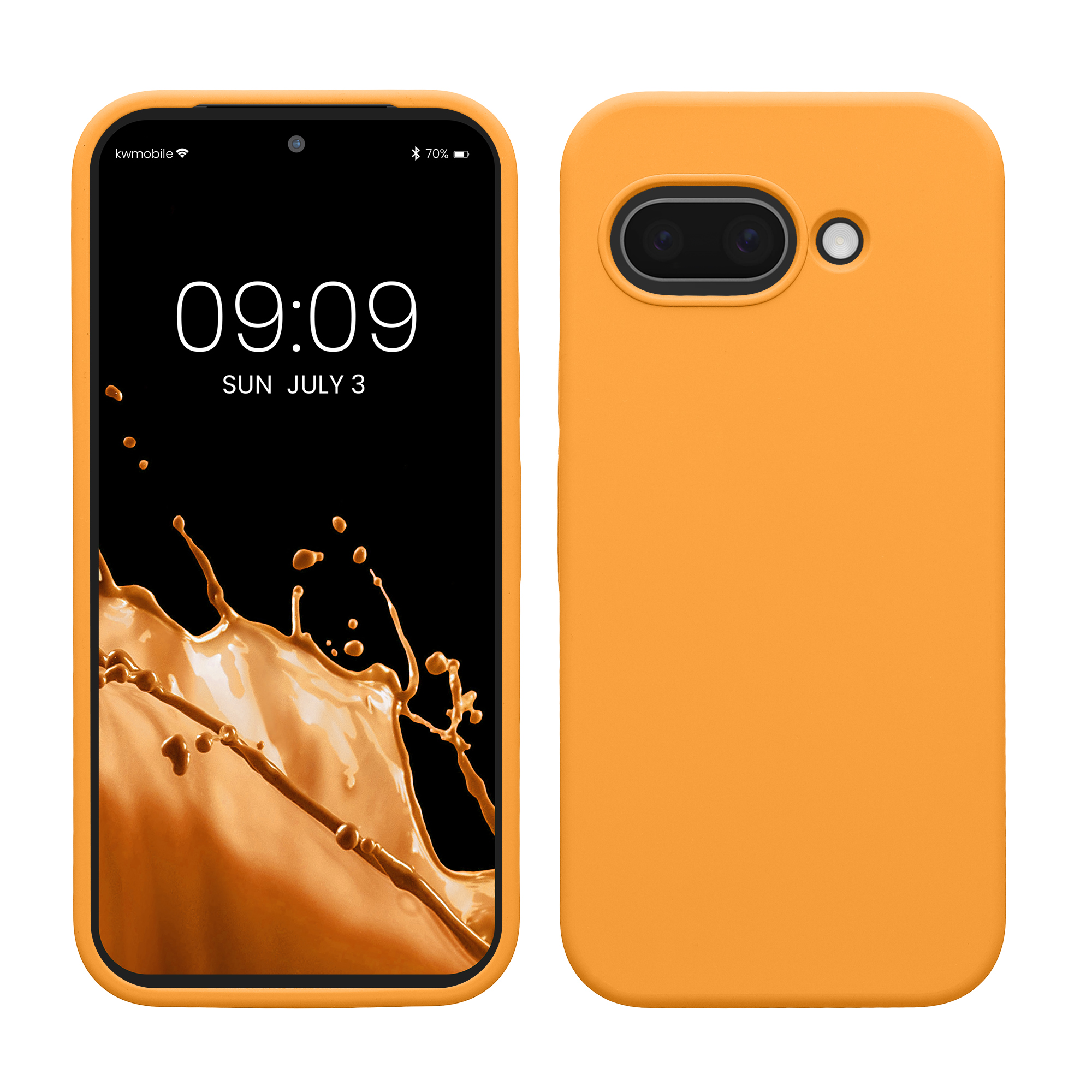 Gummierte Silikon Hülle für Google Pixel 9a in Fruity Orange