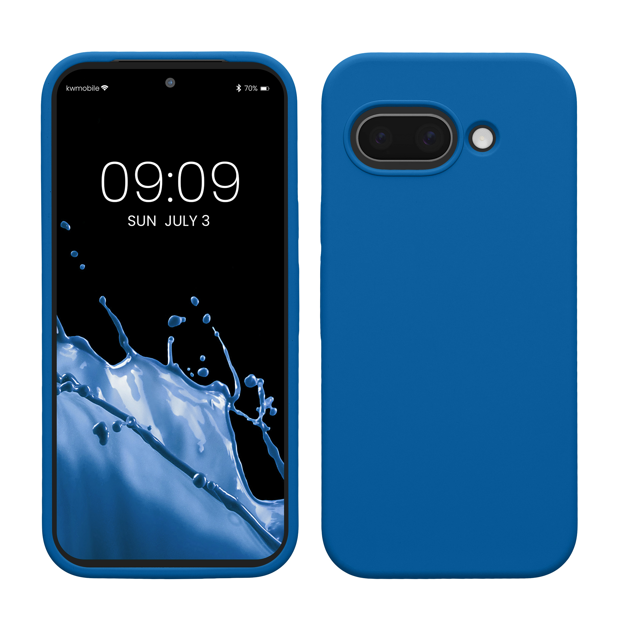 Gummierte Silikon Hülle für Google Pixel 9a in Blue Reef